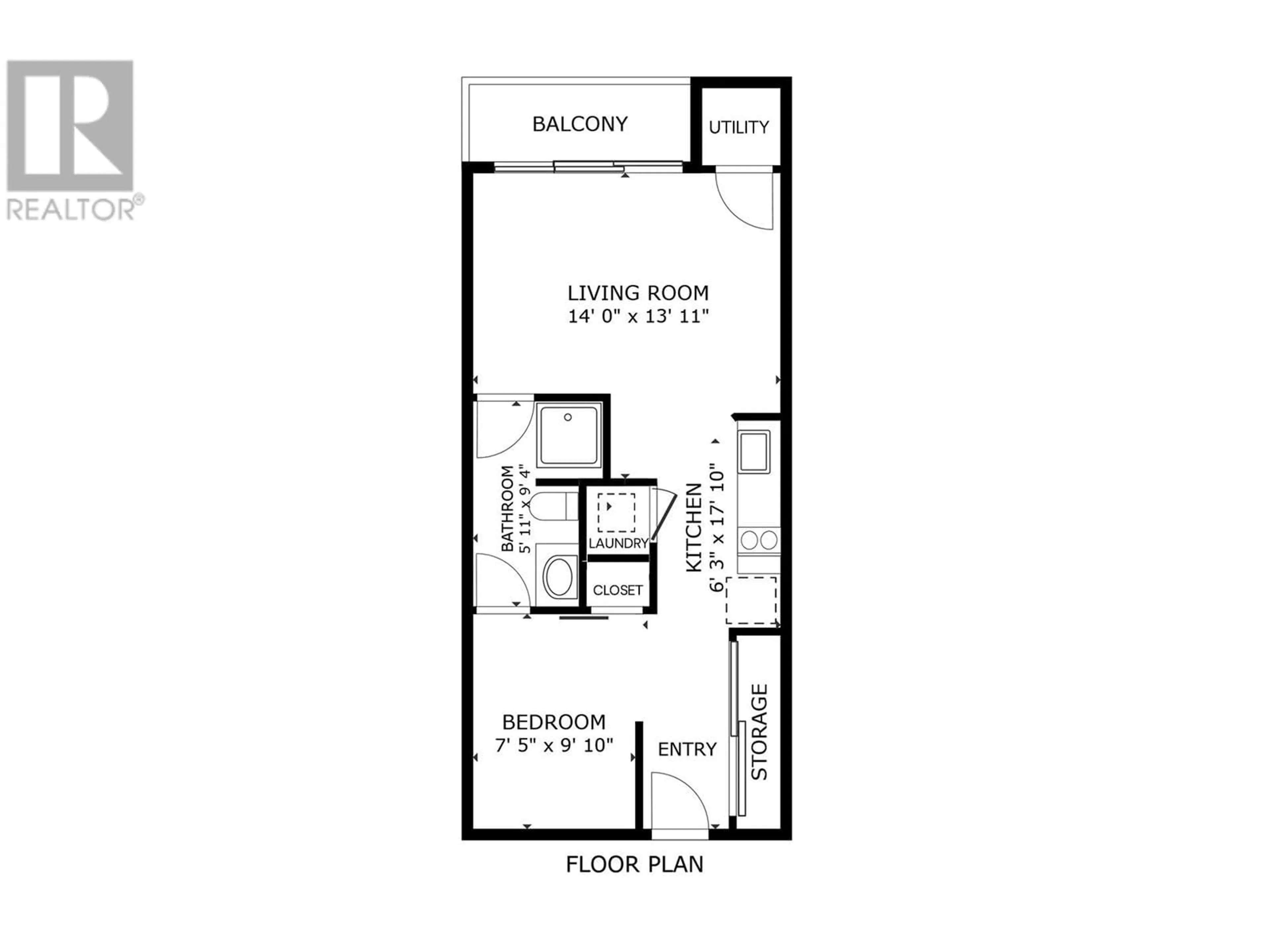 Floor plan for 1083 K.L.O. Road Unit# 411, Kelowna British Columbia V1Y4X6