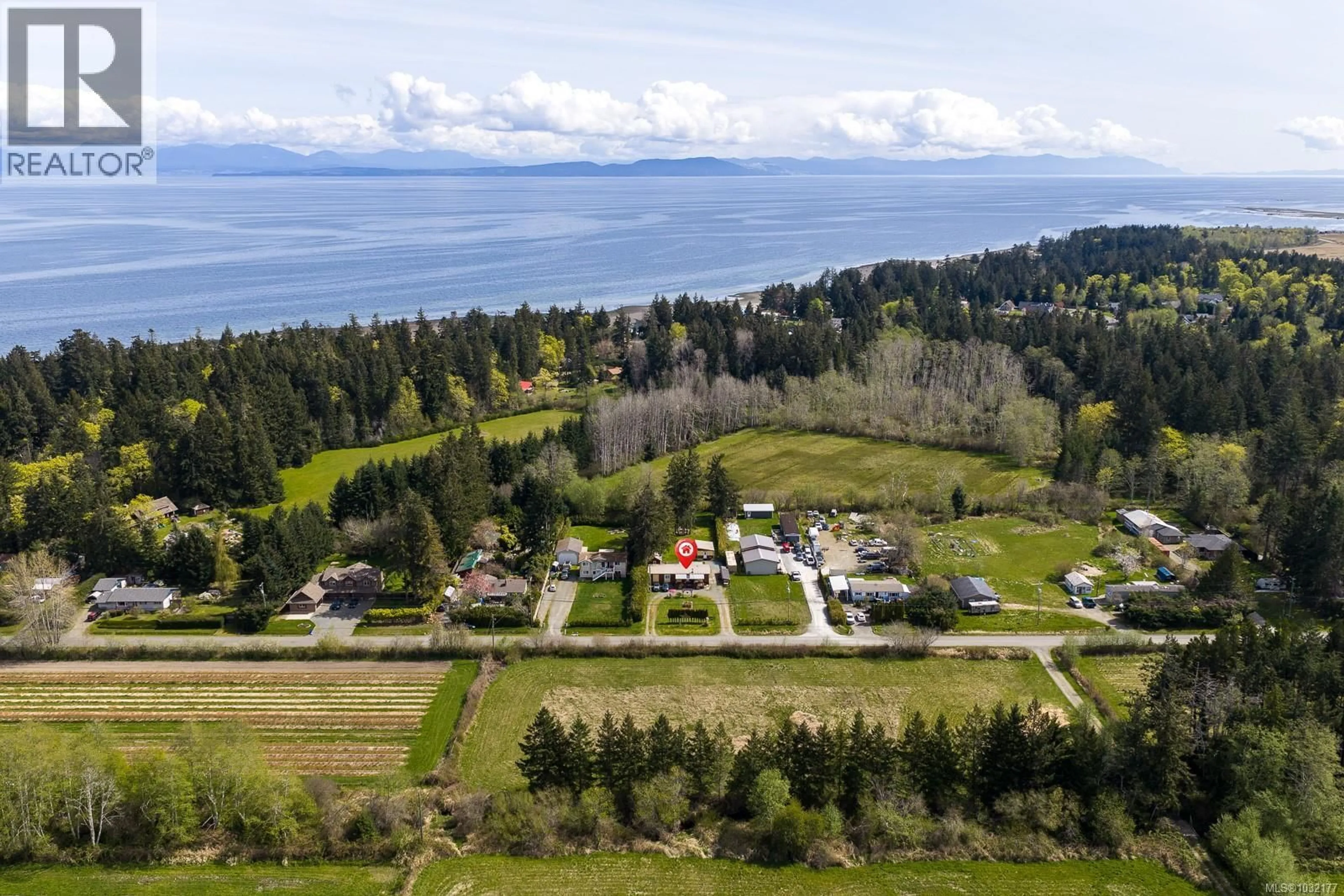 A pic from outside/outdoor area/front of a property/back of a property/a pic from drone, water/lake/river/ocean view for 1798 LITTLE RIVER ROAD, Comox British Columbia V9M4B9