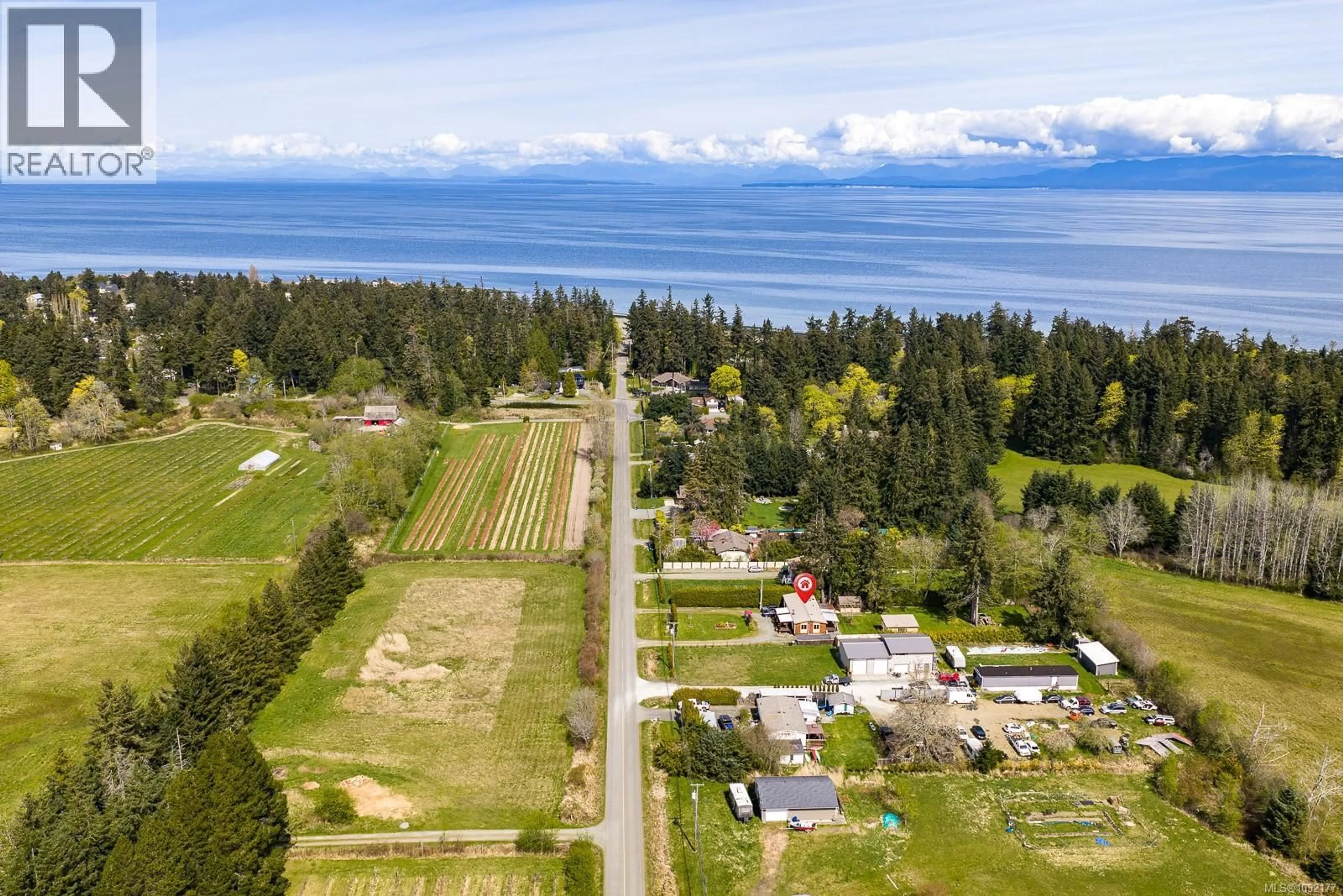 A pic from outside/outdoor area/front of a property/back of a property/a pic from drone, water/lake/river/ocean view for 1798 LITTLE RIVER ROAD, Comox British Columbia V9M4B9