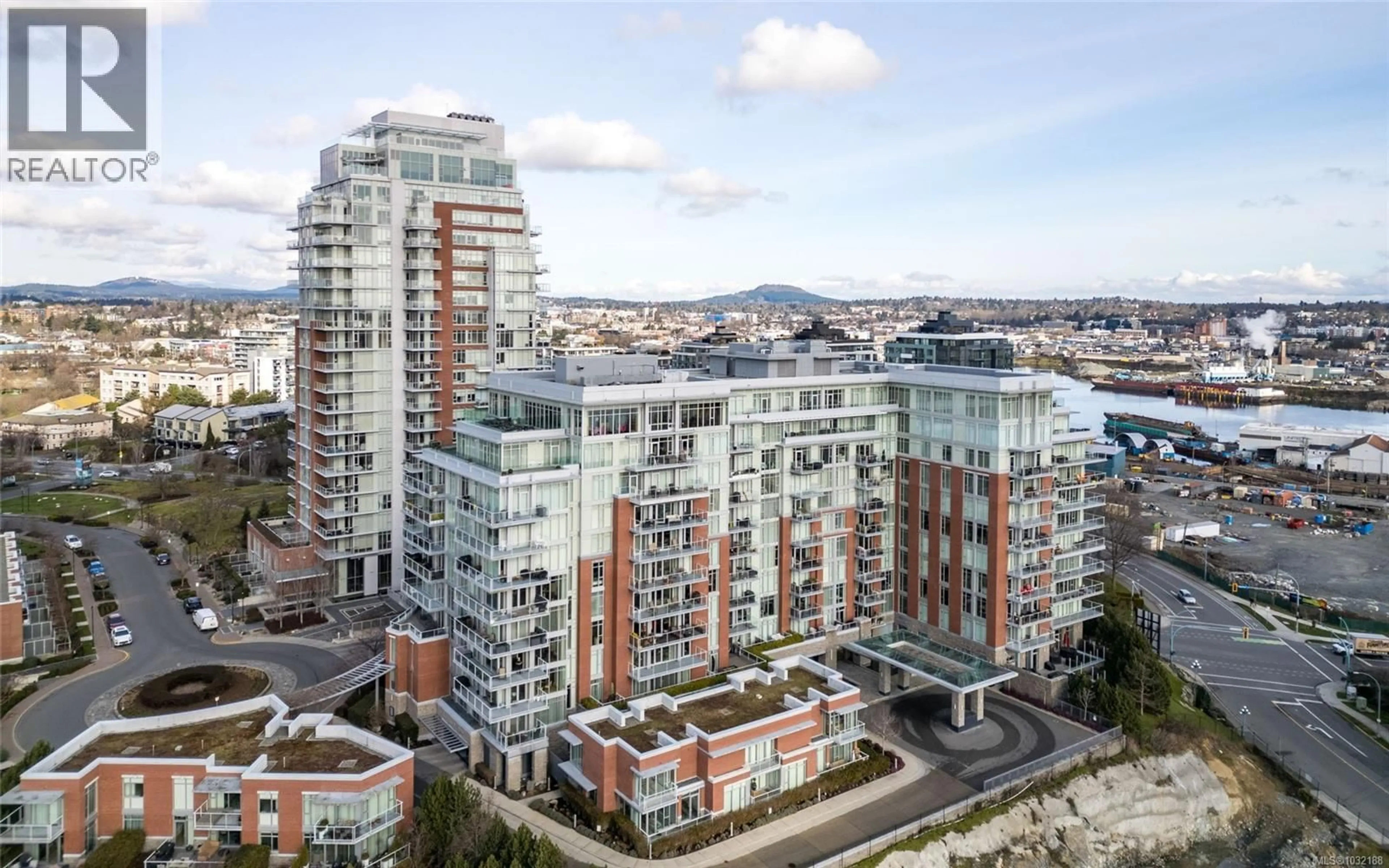 A pic from outside/outdoor area/front of a property/back of a property/a pic from drone, city buildings view from balcony for 613 - 100 SAGHALIE ROAD, Victoria British Columbia V9A0A1