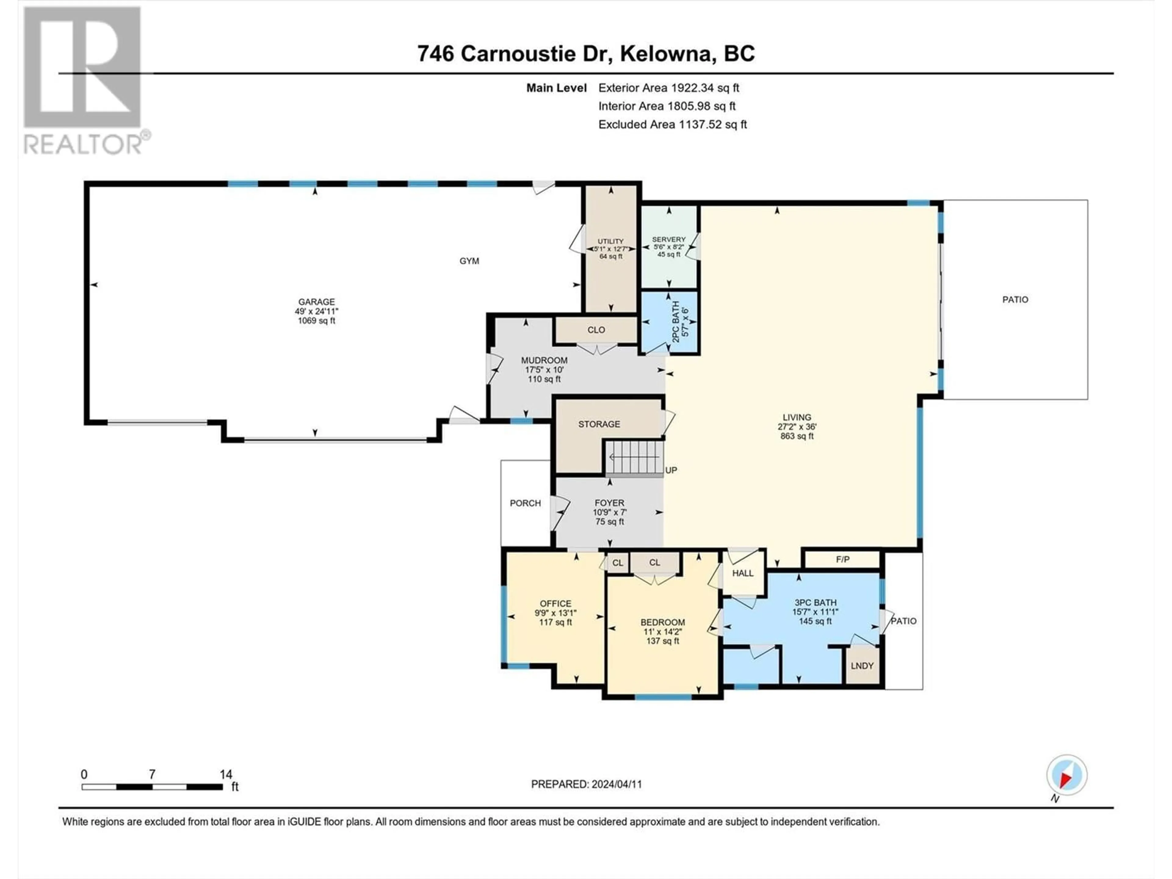 Floor plan for 746 Carnoustie Drive Lot# 11, Kelowna British Columbia V1P1V2