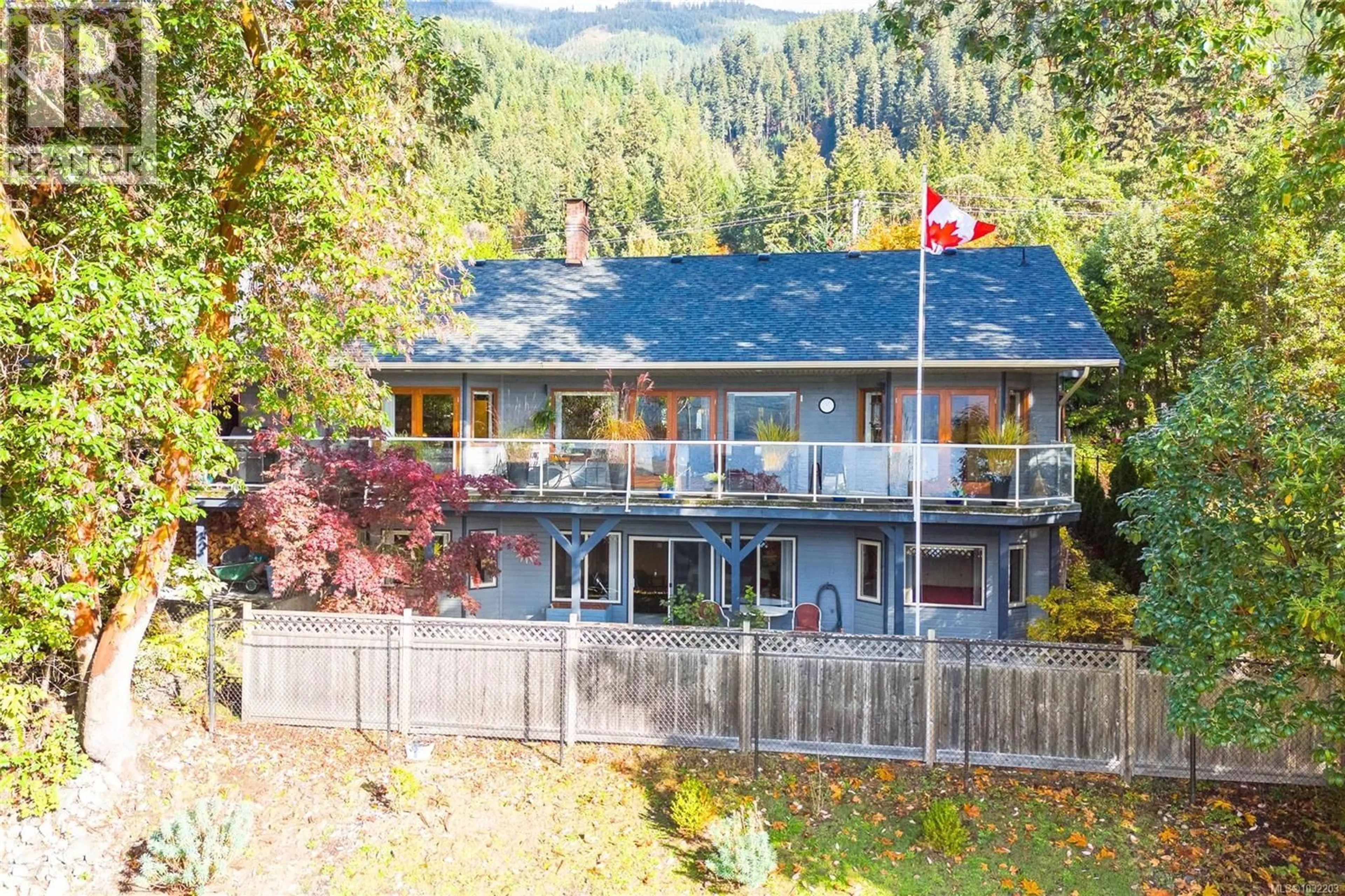 A pic from outside/outdoor area/front of a property/back of a property/a pic from drone, mountain view for 10662 ALDER CRESCENT, Youbou British Columbia V0R3E0