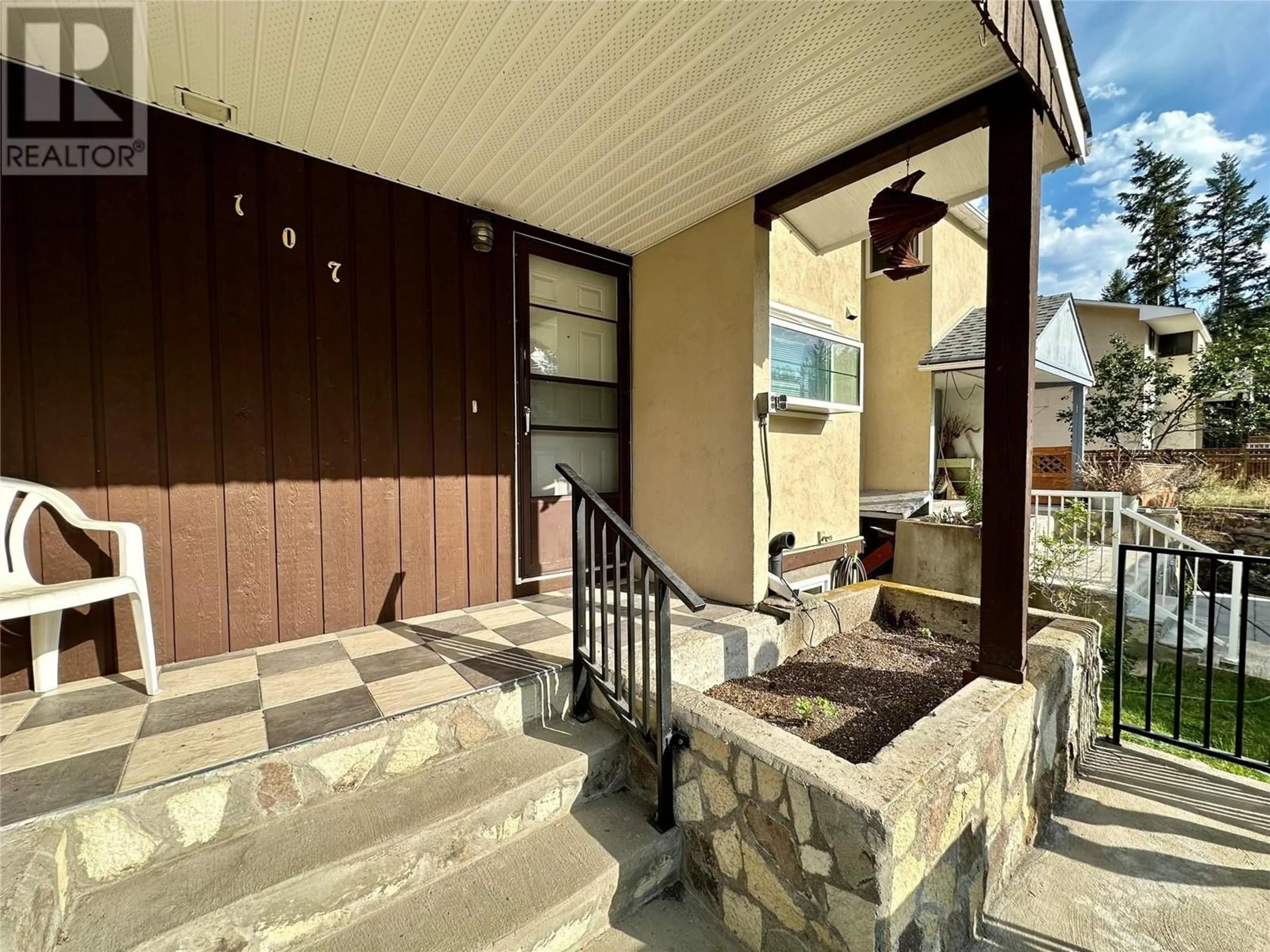 Patio, the street view for 107 Ridgewood Drive, Princeton British Columbia V0X1W0