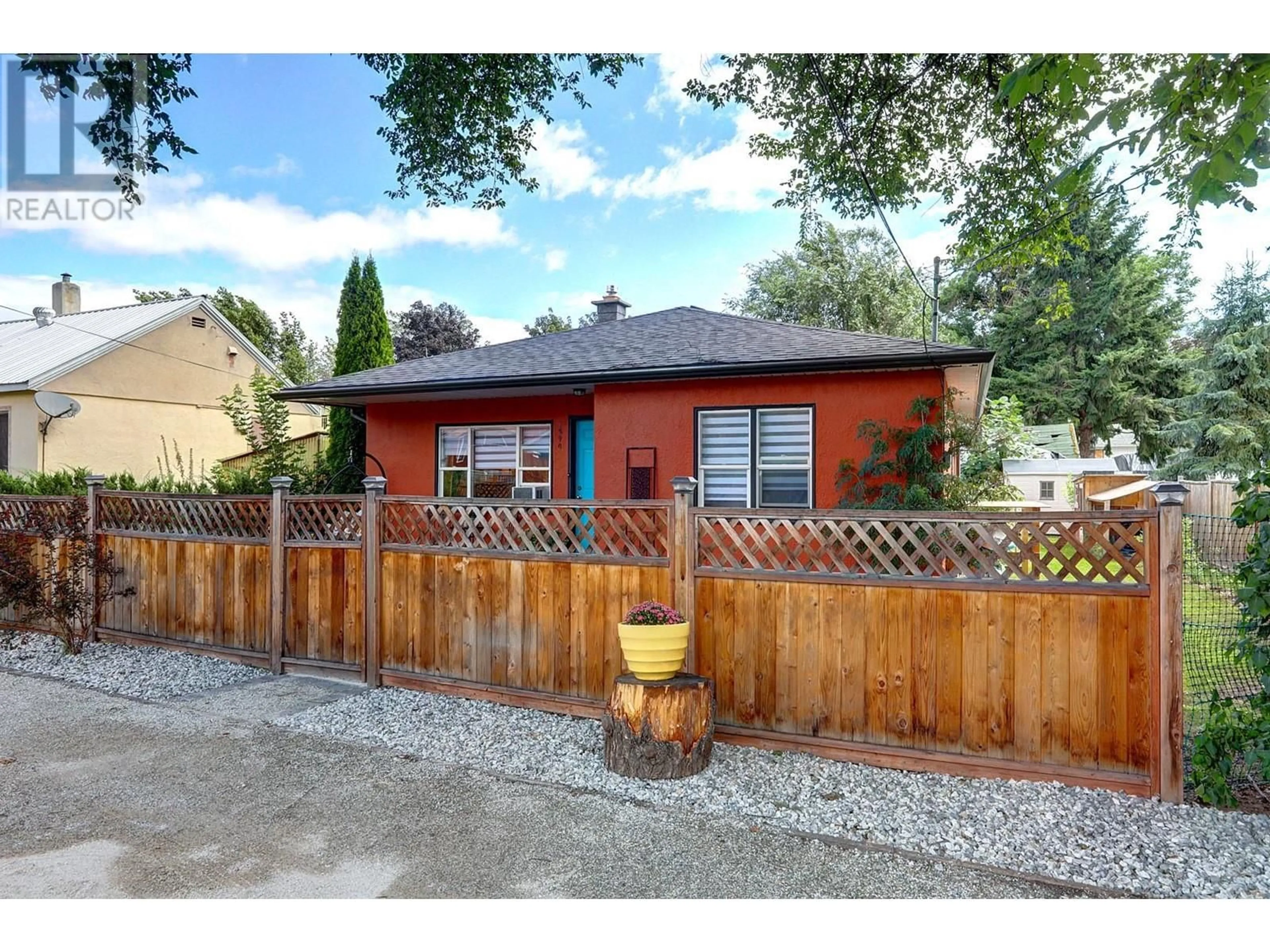 Frontside or backside of a home, the fenced backyard for 2890 Jarvis Street, Armstrong British Columbia V0E1B1