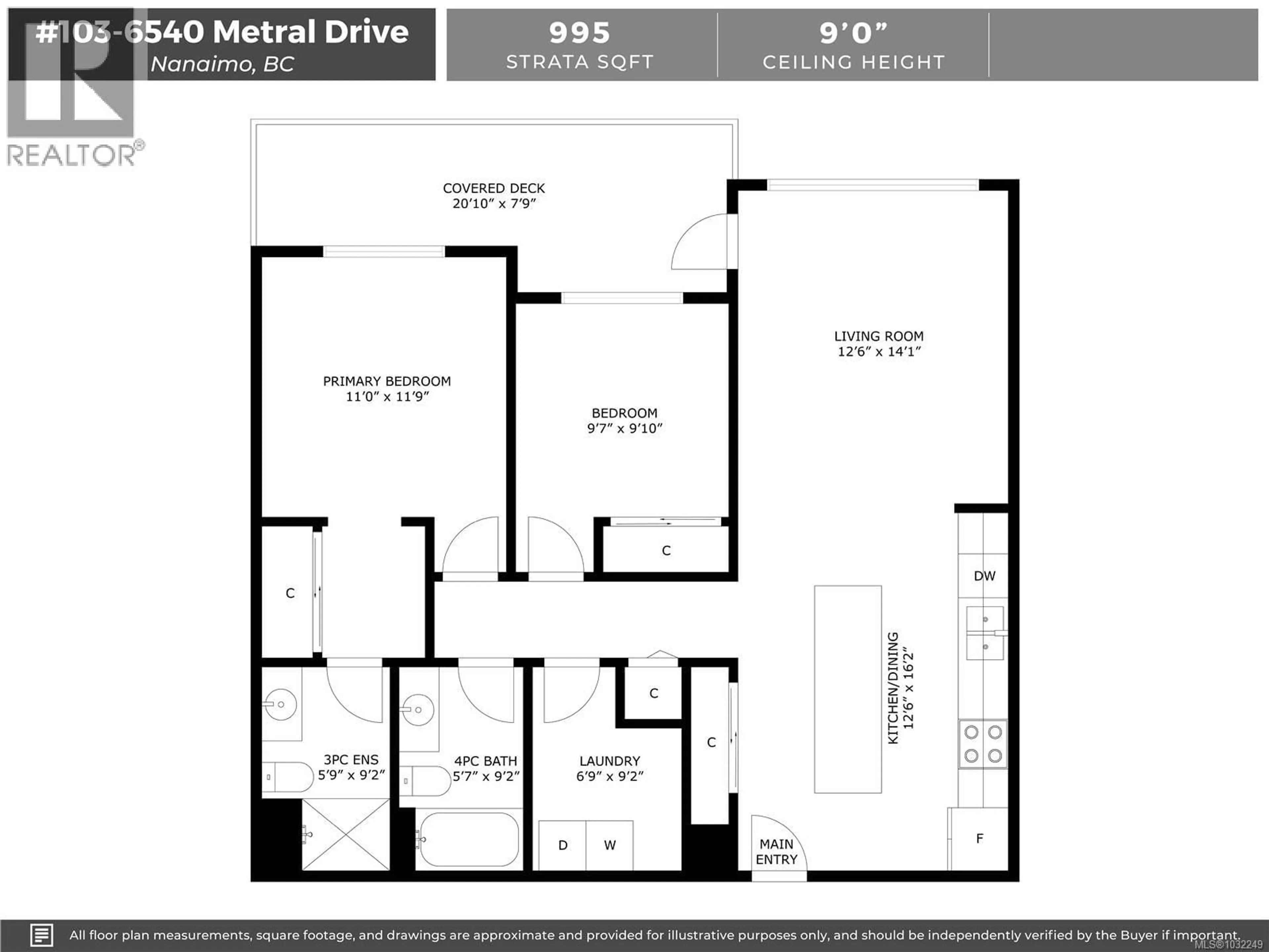 Floor plan for 103 - 6540 METRAL DRIVE, Nanaimo British Columbia V9T0L8