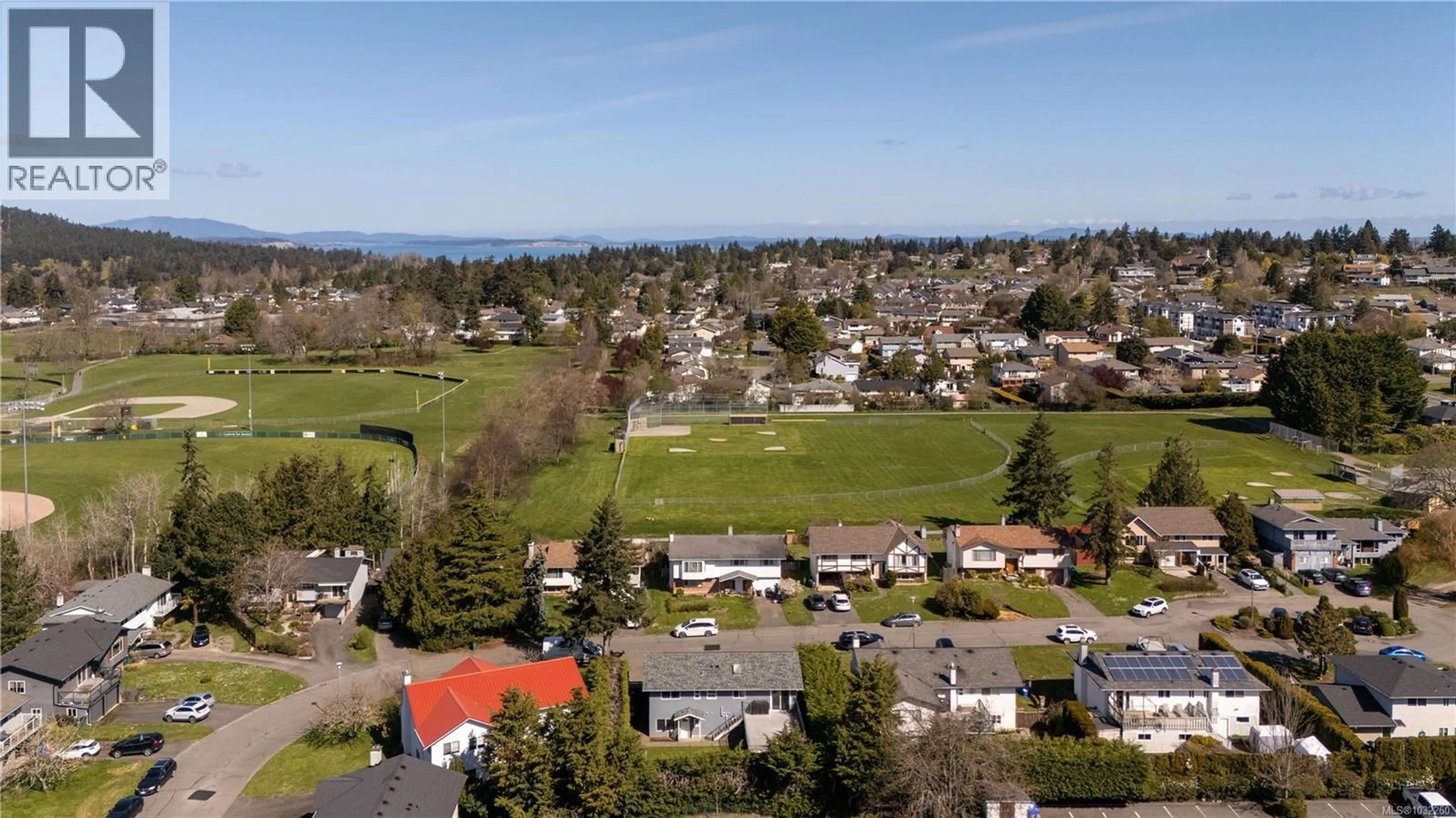 A pic from outside/outdoor area/front of a property/back of a property/a pic from drone, mountain view for 4119 CABOT PLACE, Saanich British Columbia V8N4V9