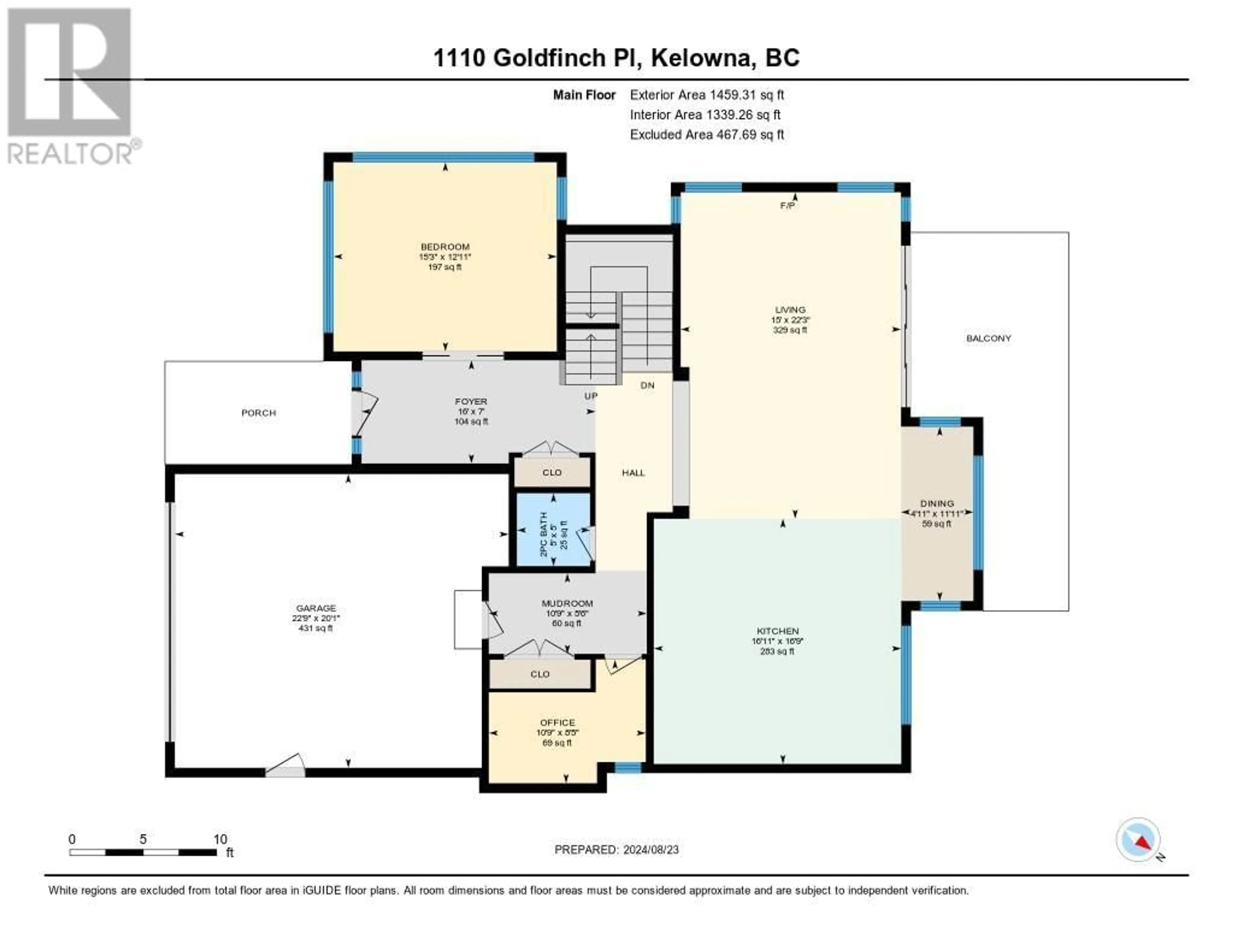 Floor plan for 1110 Goldfinch Place, Kelowna British Columbia V1W5M1