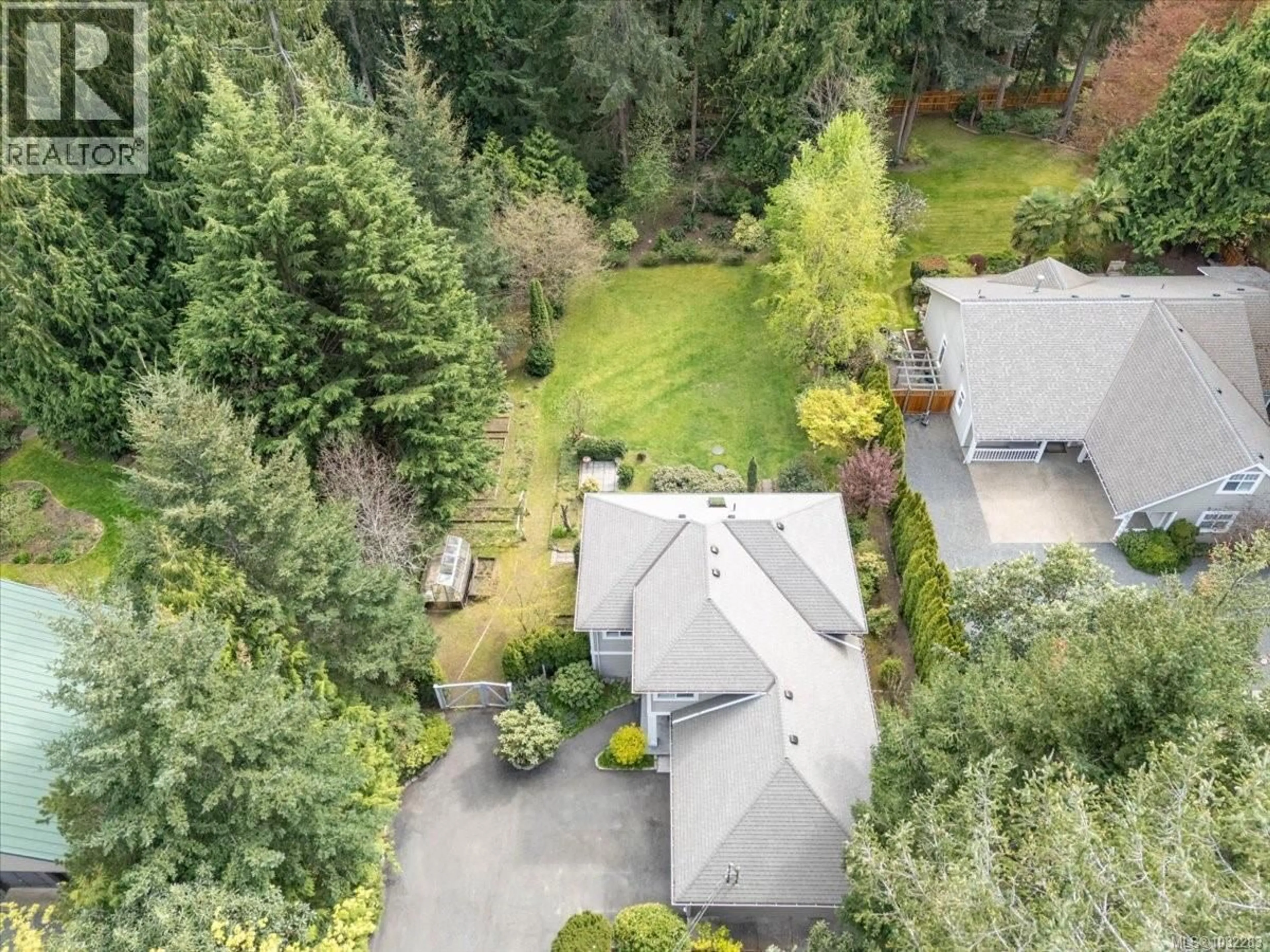 A pic from outside/outdoor area/front of a property/back of a property/a pic from drone, forest/trees view for 2416 NANOOSE ROAD, Nanoose Bay British Columbia V9P9E6