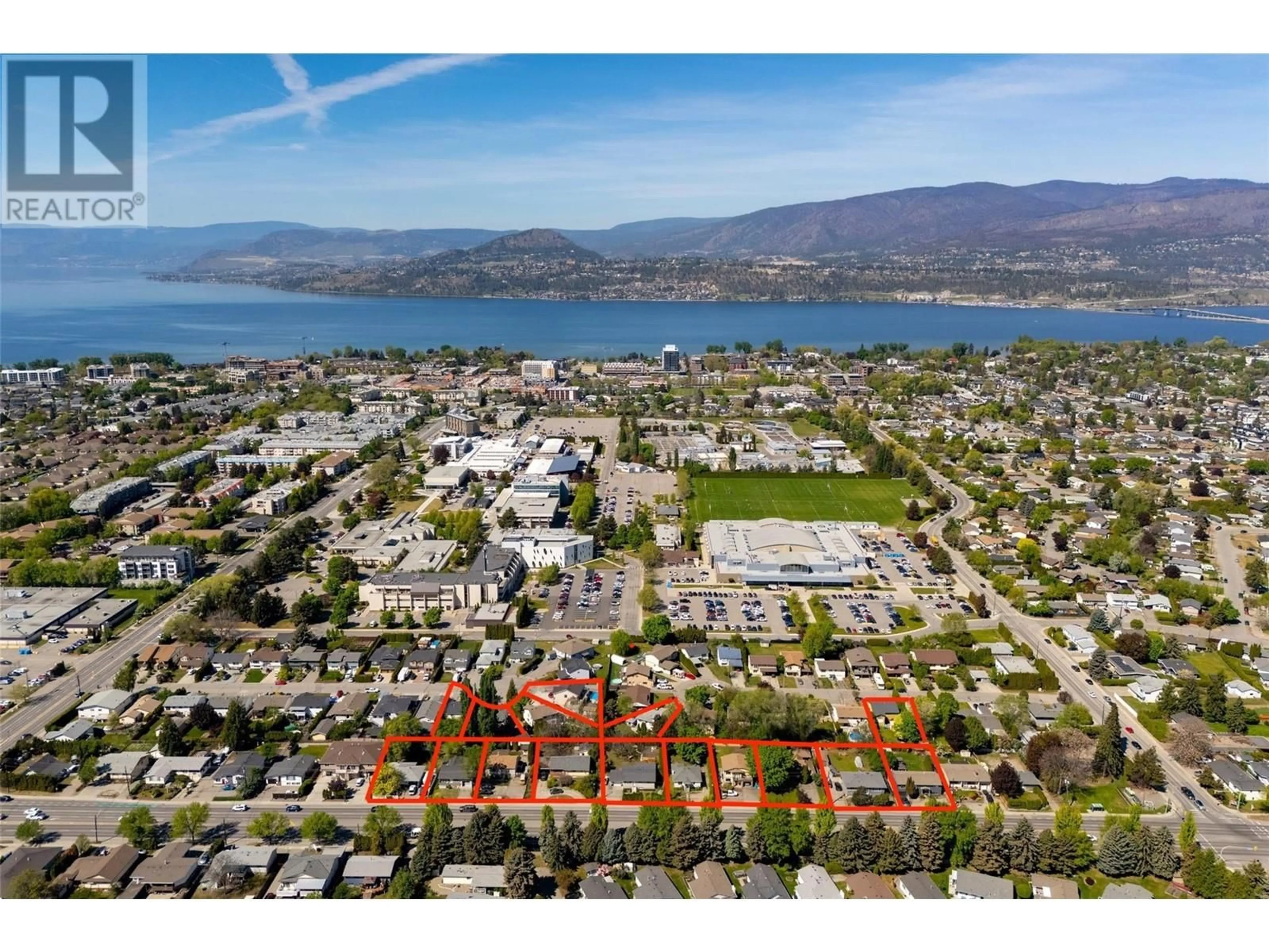A pic from outside/outdoor area/front of a property/back of a property/a pic from drone, water/lake/river/ocean view for 2909 BOUVETTE STREET, Kelowna British Columbia V1Y3K5