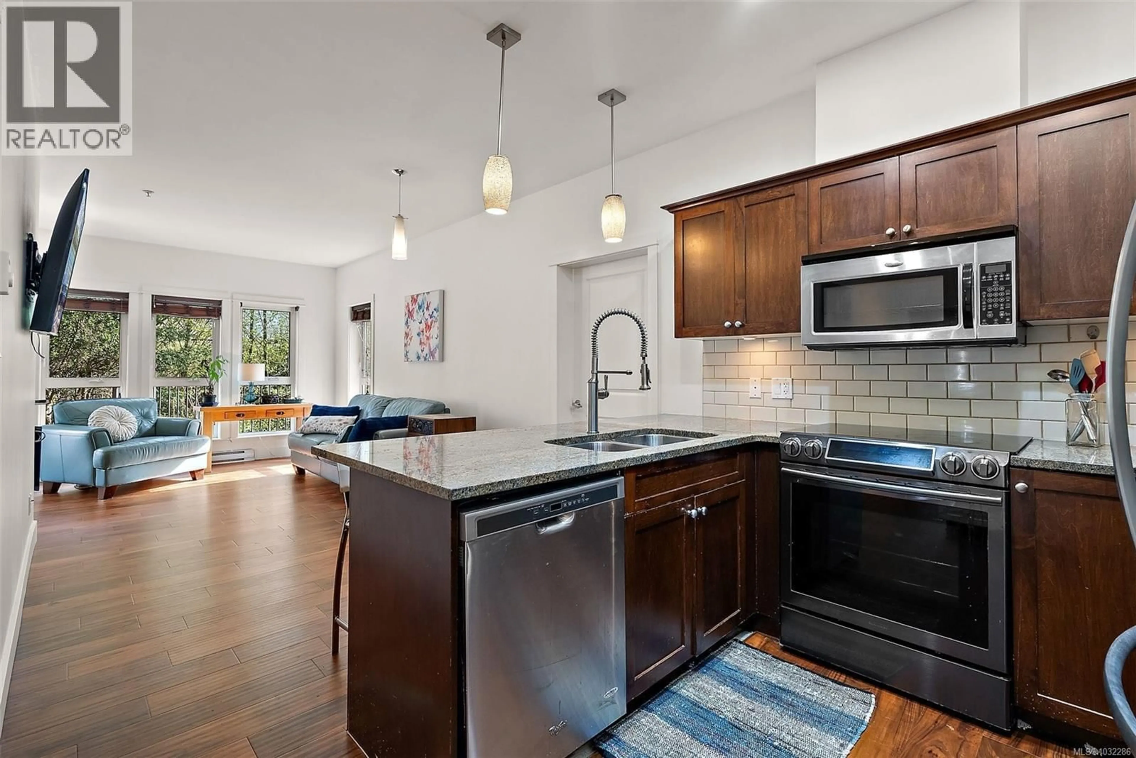 Open concept kitchen, ceramic/tile floor for 104 - 101 NURSERY HILL DRIVE, View Royal British Columbia V9B0H5