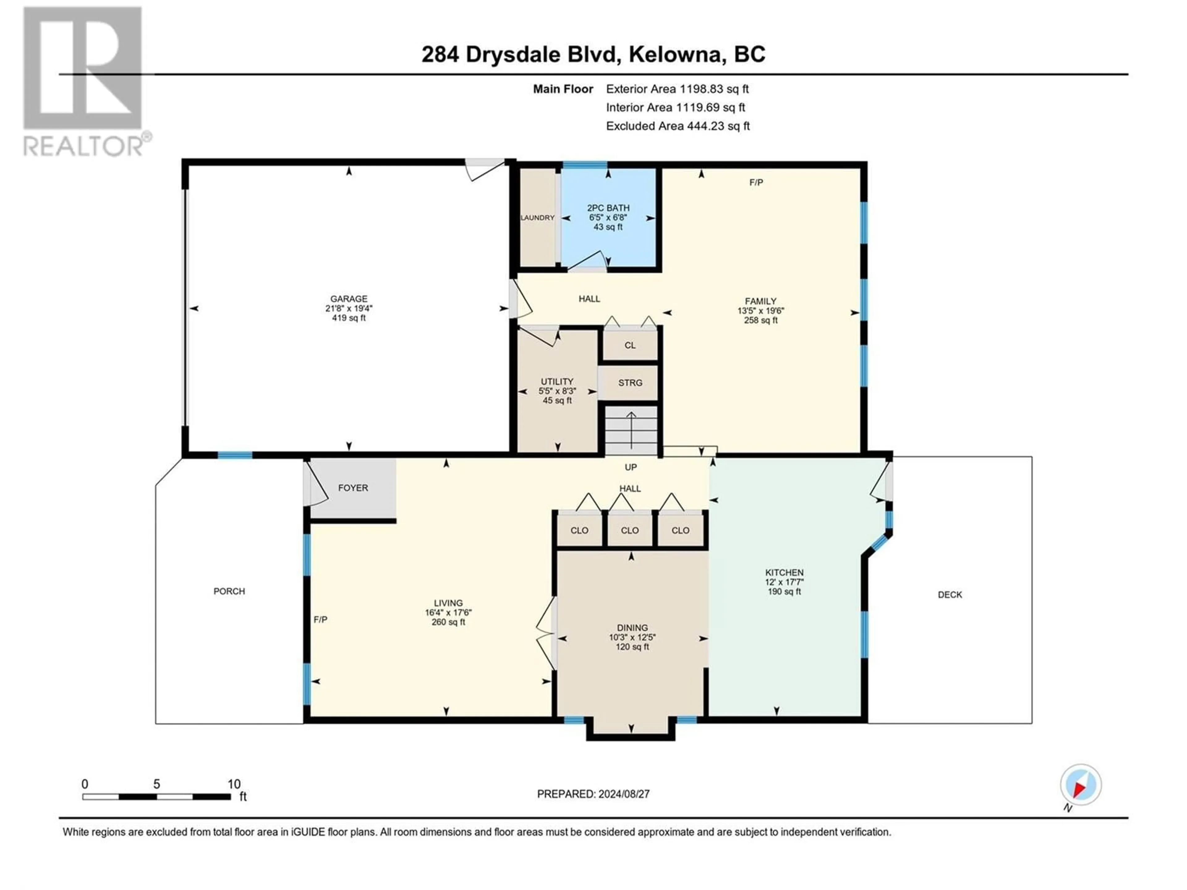 Floor plan for 284 Drysdale Boulevard, Kelowna British Columbia V1V1P5