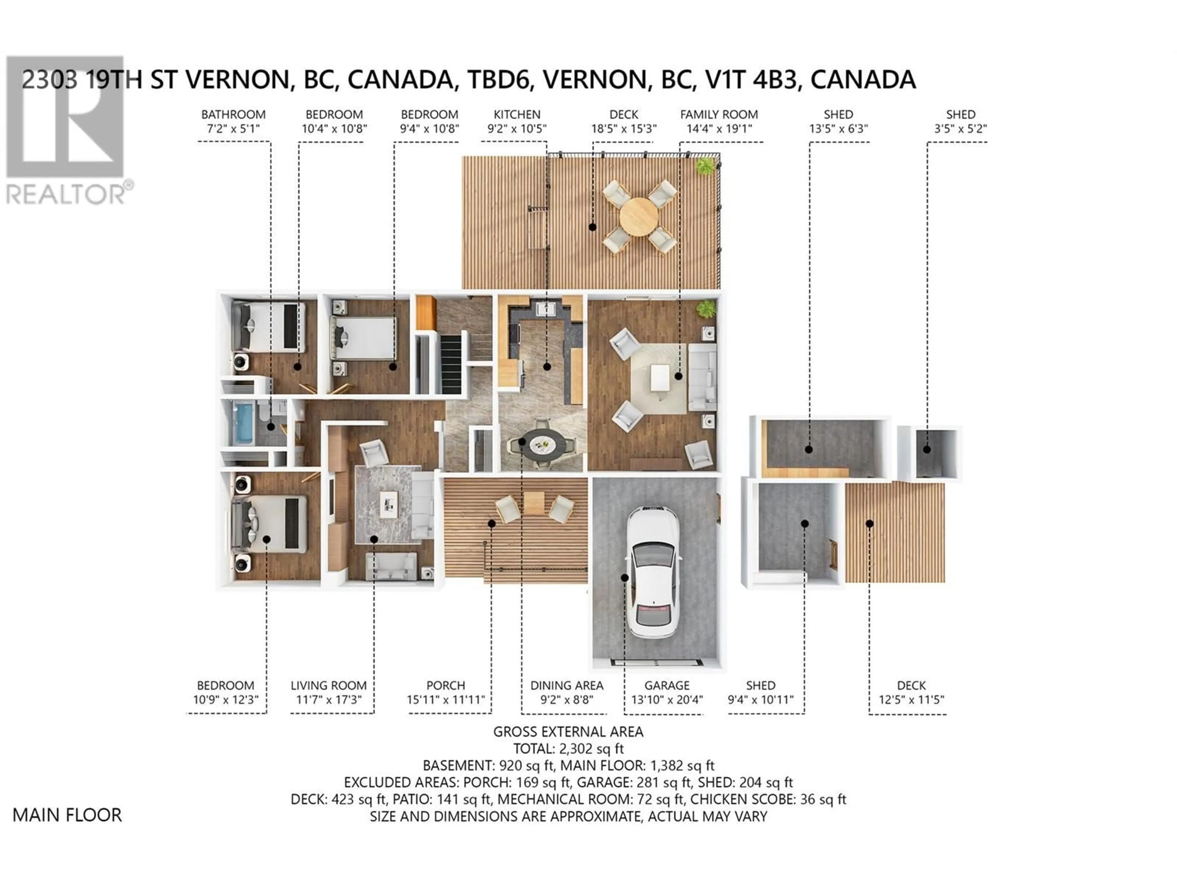 Floor plan for 2303 19 Street, Vernon British Columbia V1T4B3