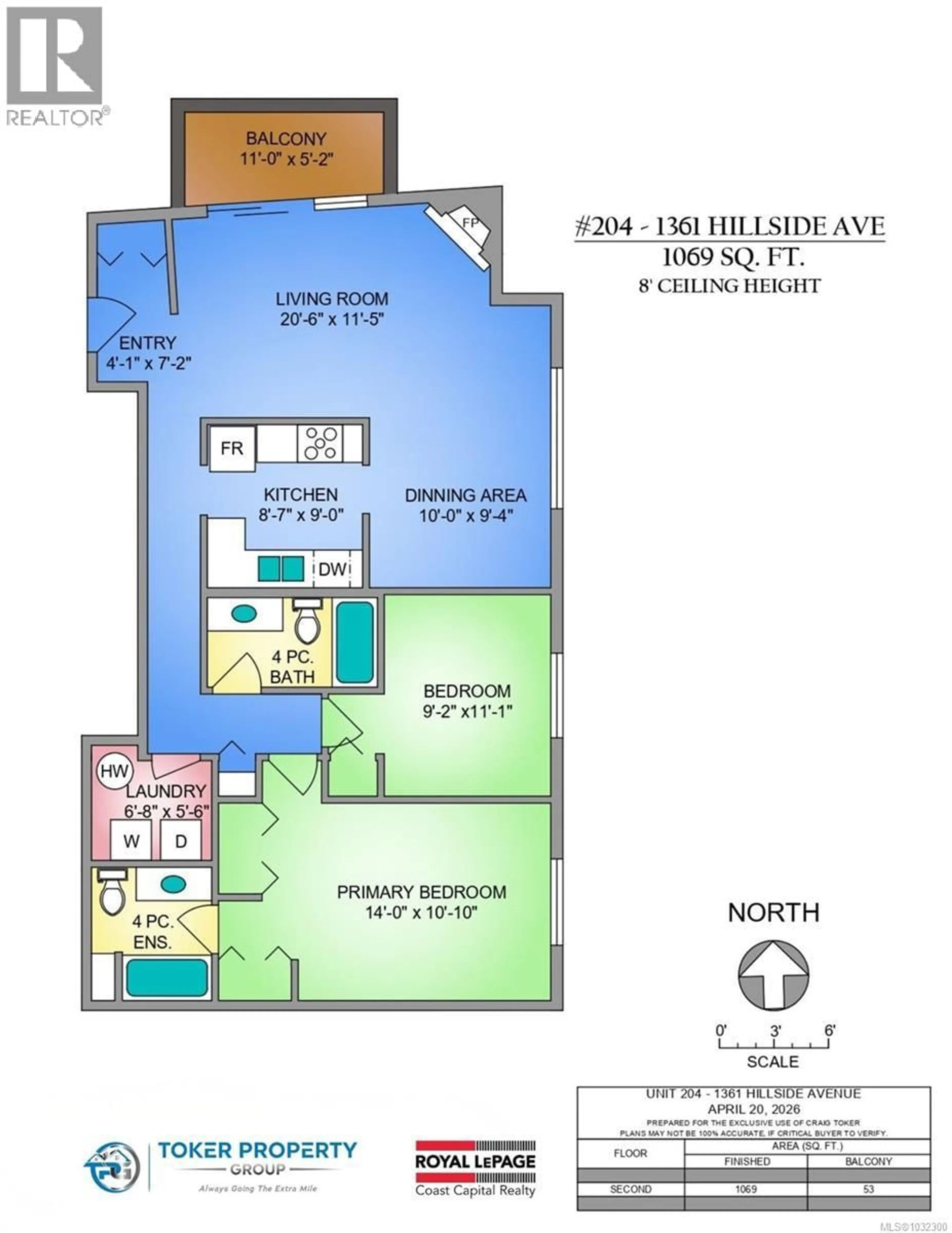 Floor plan for 204 - 1361 HILLSIDE AVENUE, Victoria British Columbia V8T2B3