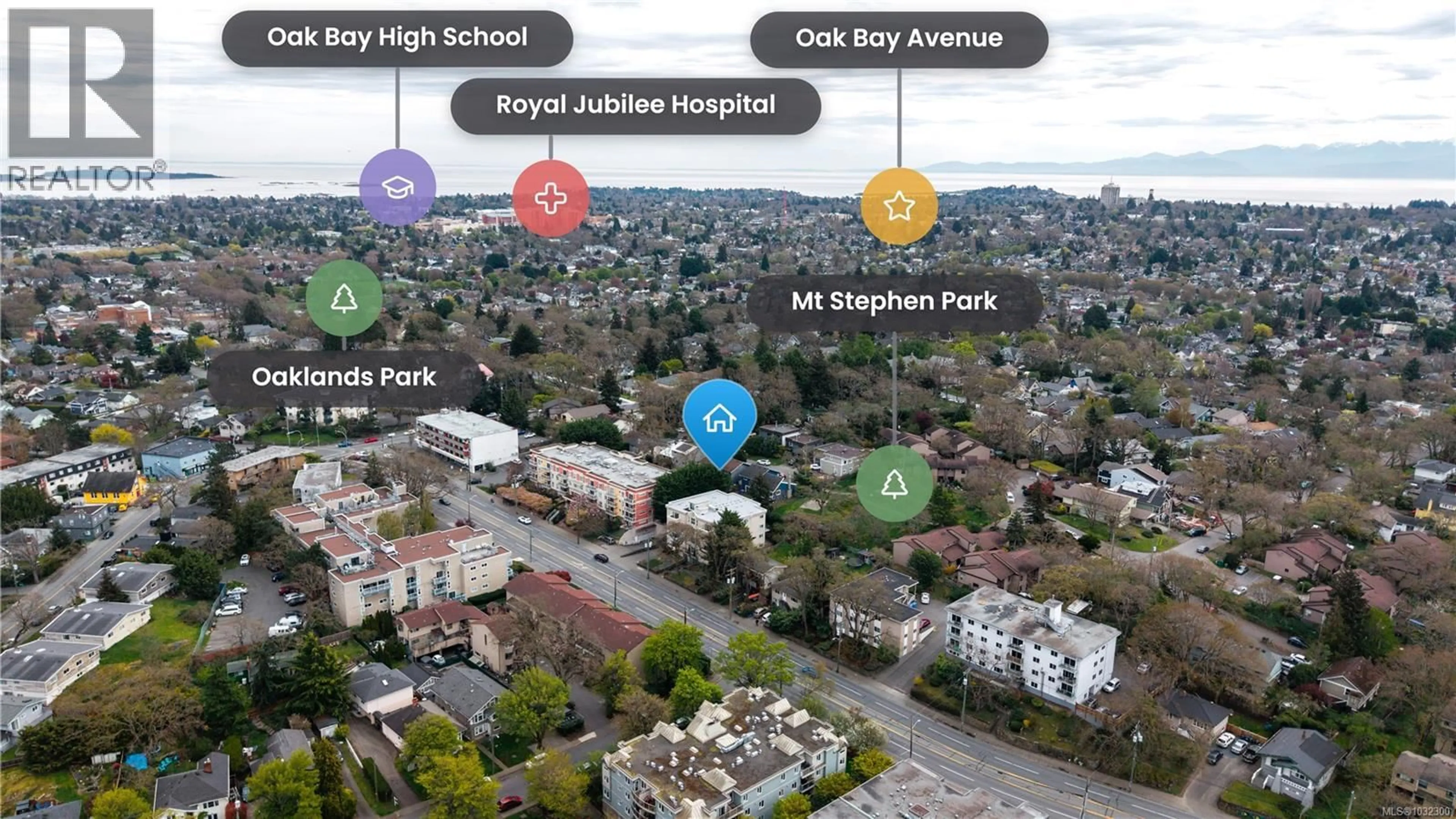 A pic from outside/outdoor area/front of a property/back of a property/a pic from drone, city buildings view from balcony for 204 - 1361 HILLSIDE AVENUE, Victoria British Columbia V8T2B3