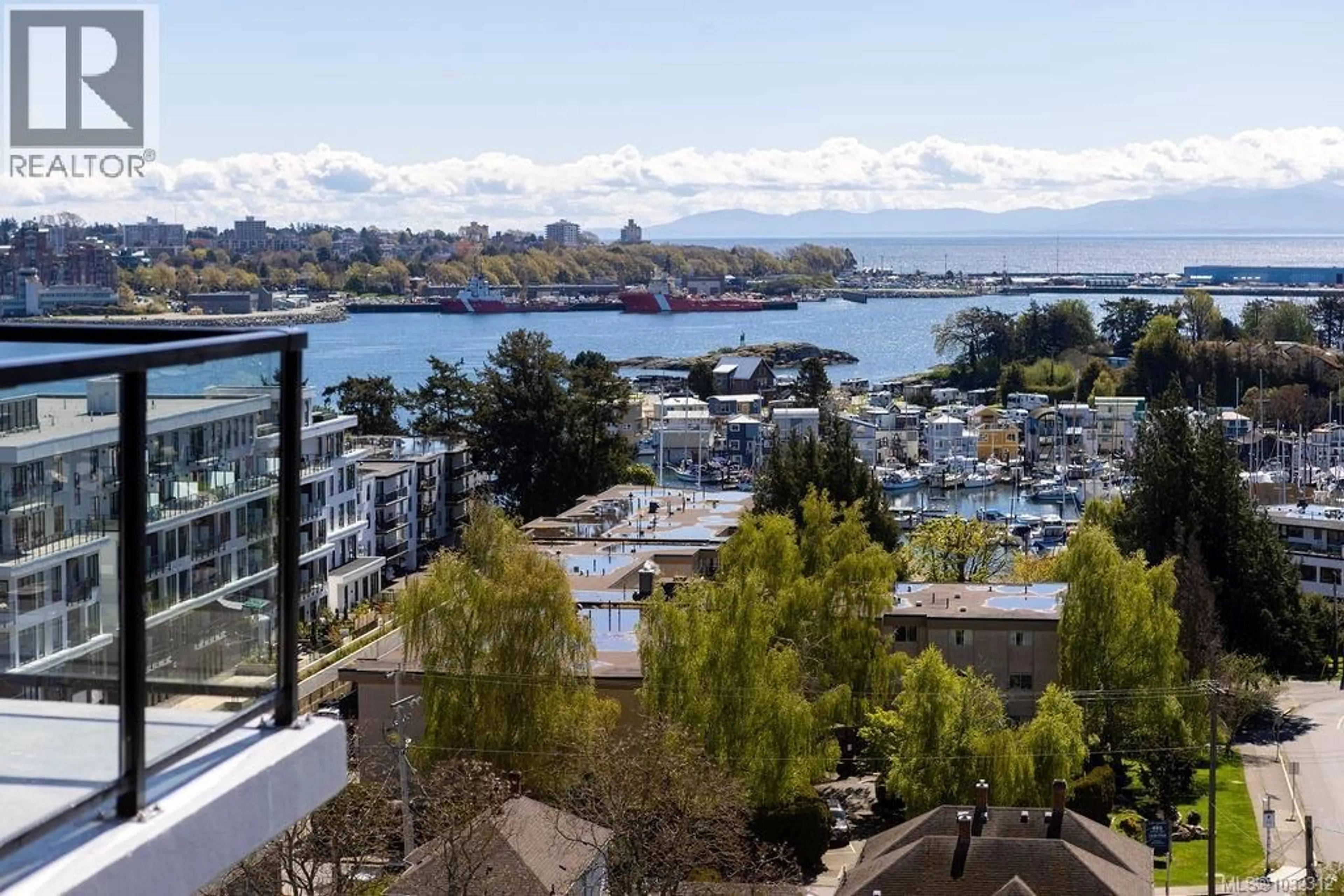 A pic from outside/outdoor area/front of a property/back of a property/a pic from drone, water/lake/river/ocean view for 602 - 899 ESQUIMALT ROAD, Esquimalt British Columbia V9A3M5