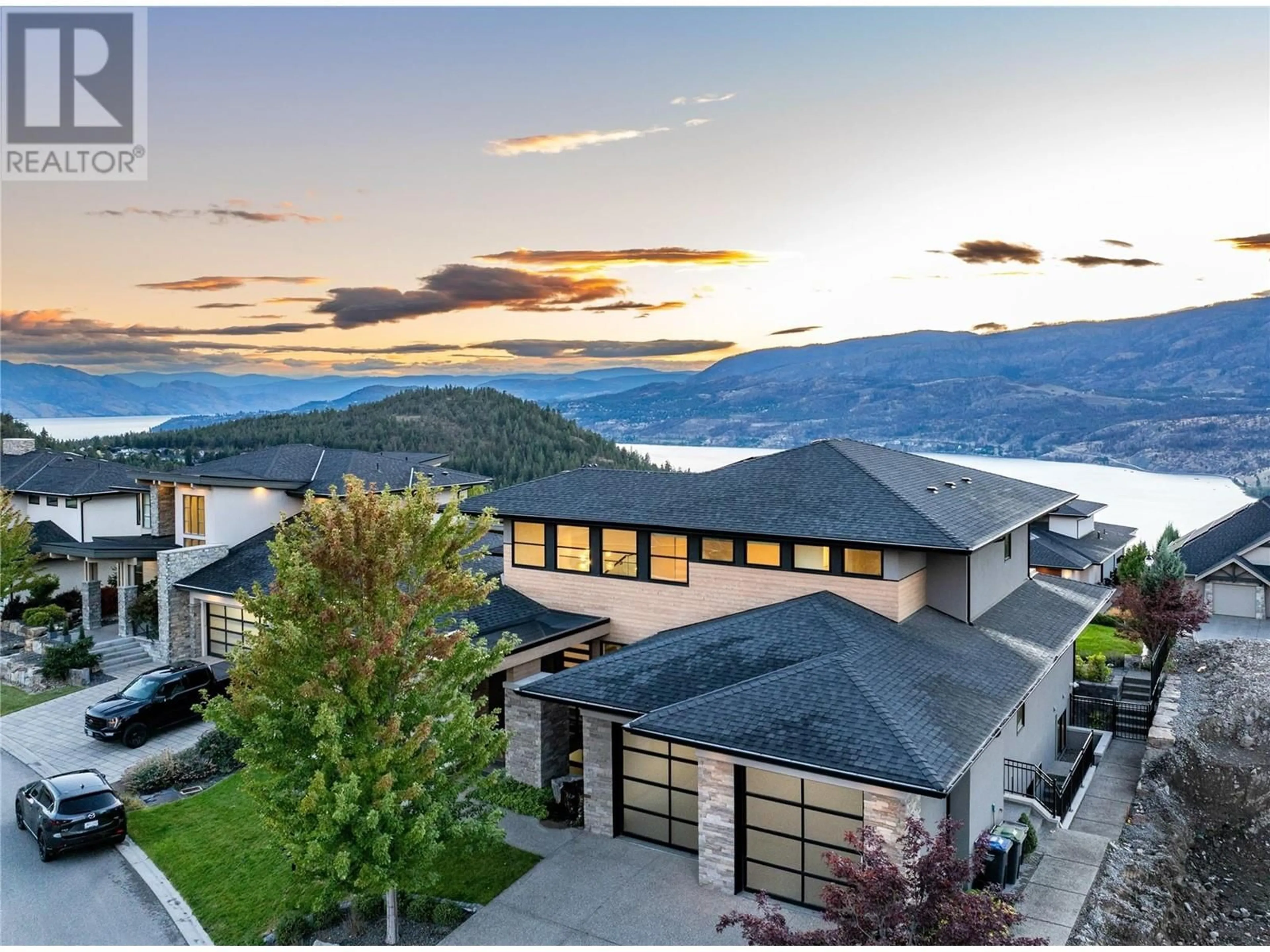 A pic from outside/outdoor area/front of a property/back of a property/a pic from drone, mountain view for 1454 ROCKY POINT DRIVE, Kelowna British Columbia V1V3E3