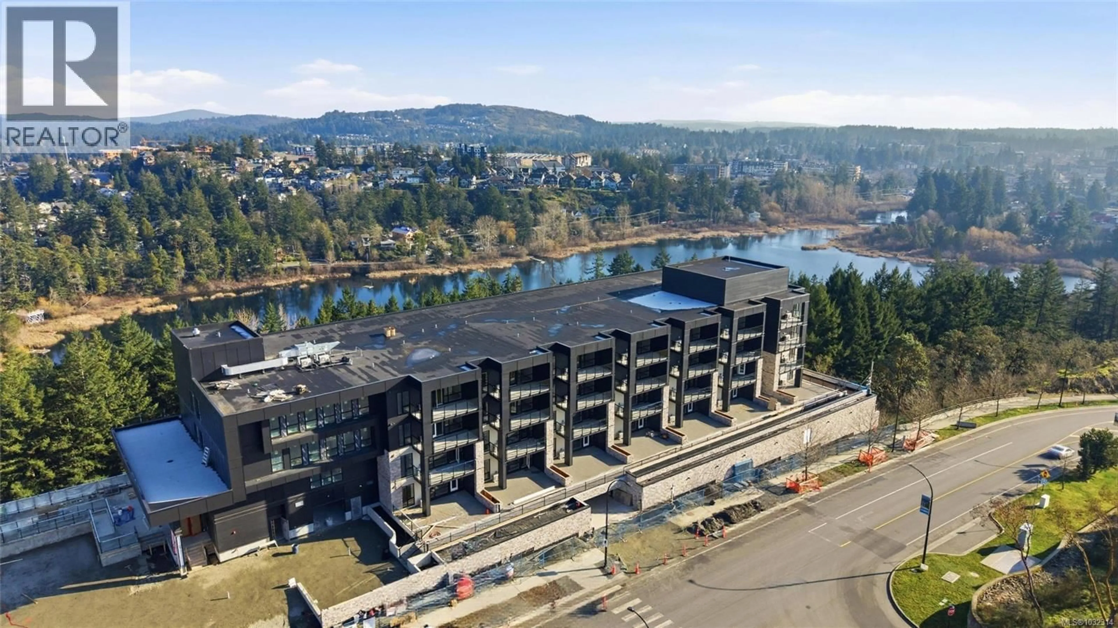 A pic from outside/outdoor area/front of a property/back of a property/a pic from drone, water/lake/river/ocean view for 513 - 2341 BEAR MOUNTAIN PARKWAY, Langford British Columbia V9B6V1