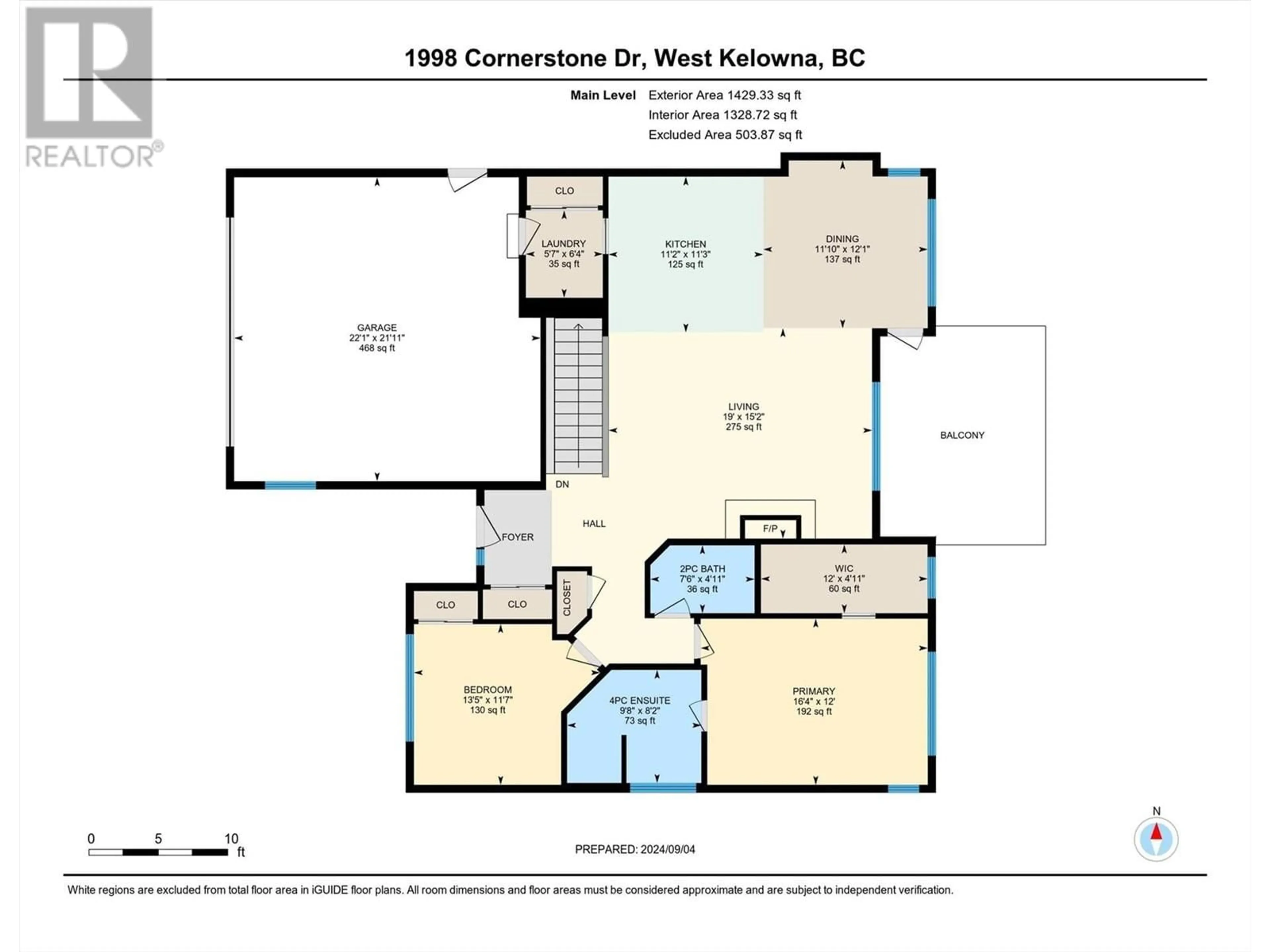 Floor plan for 1998 Cornerstone Drive, West Kelowna British Columbia V4T2Y3