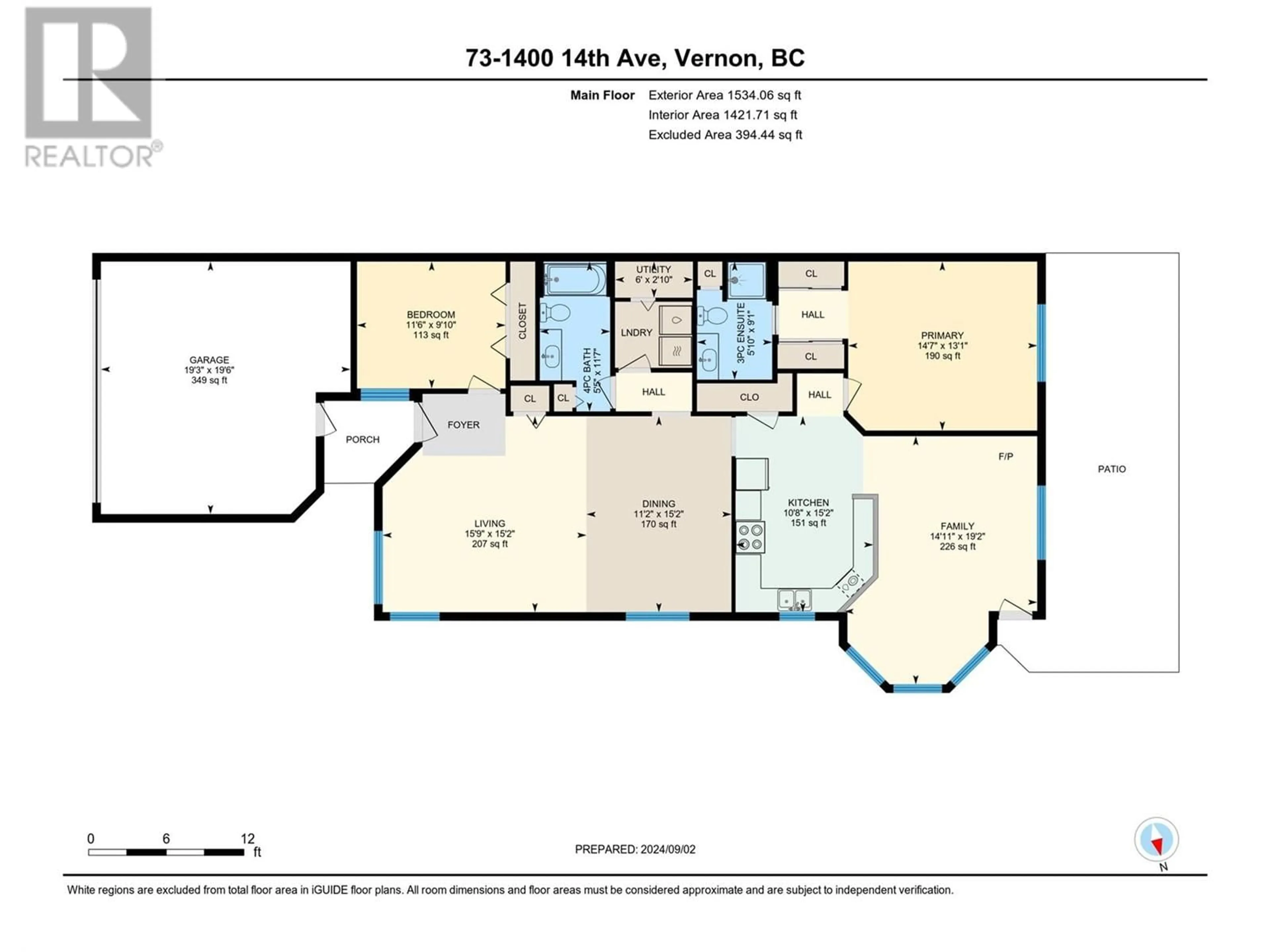 Floor plan for 1400 14 Avenue Unit# 73, Vernon British Columbia V1B2S9