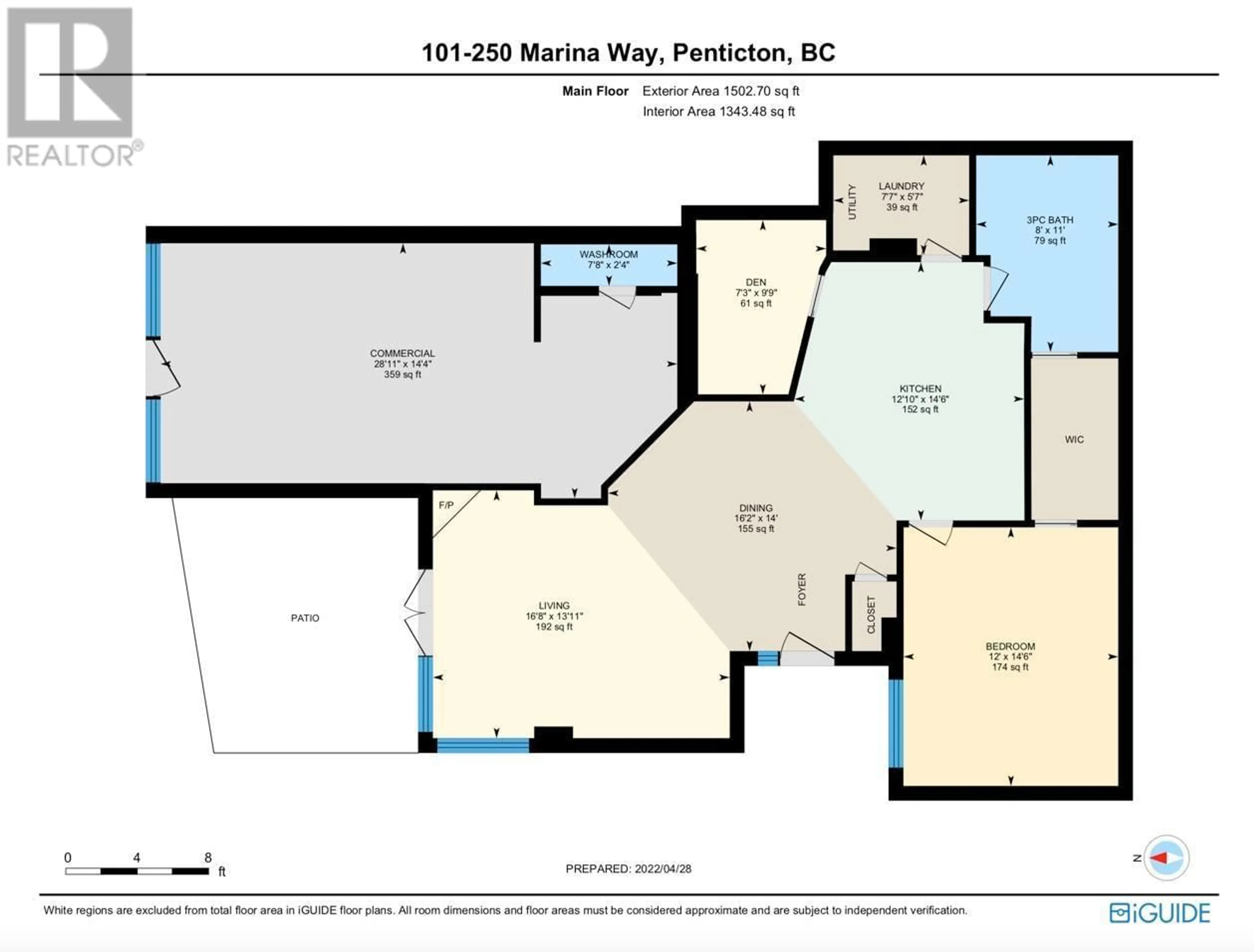 Floor plan for 101 - 250 MARINA WAY, Penticton British Columbia V2A1H4