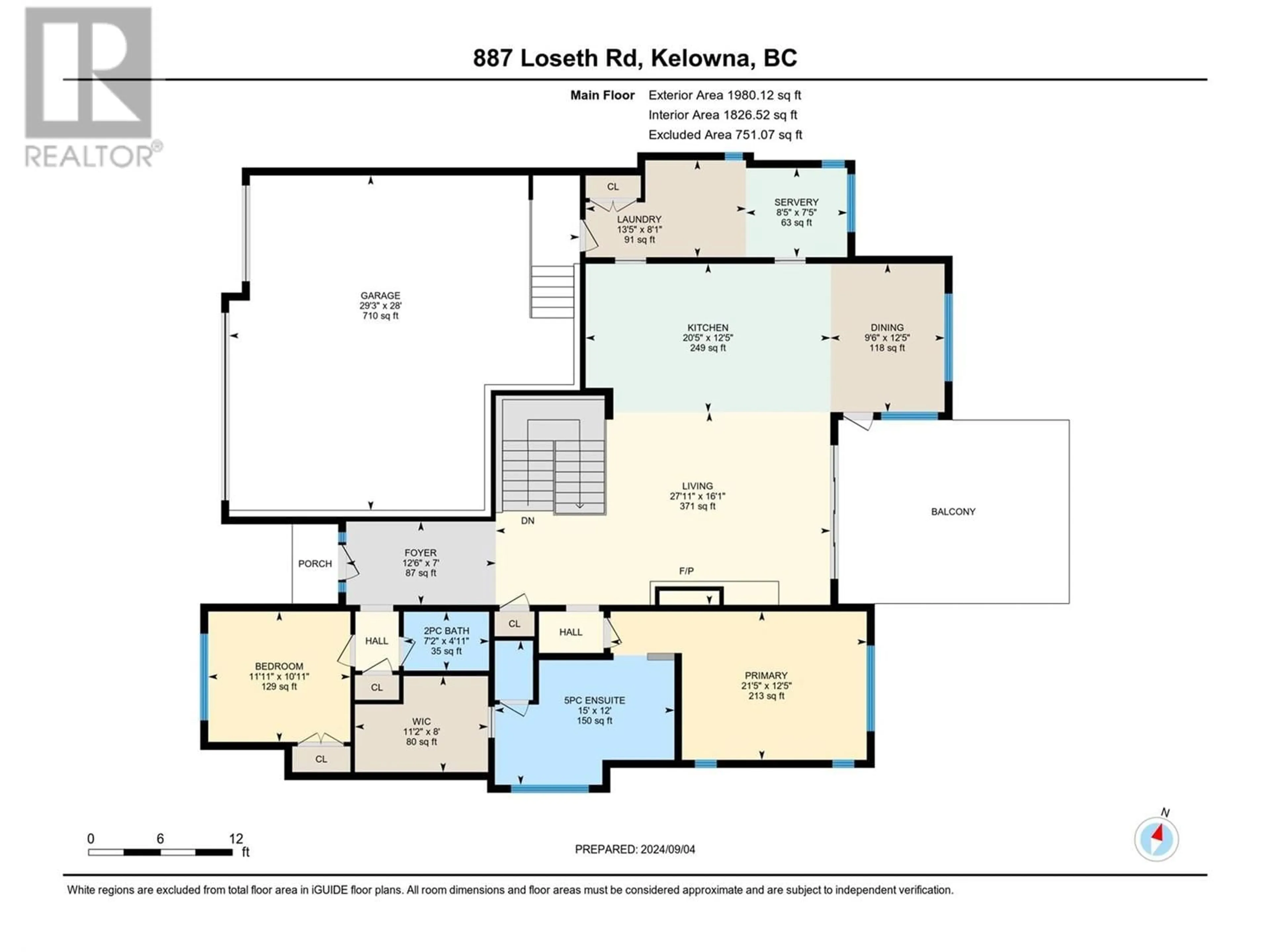 Floor plan for 887 Loseth Drive, Kelowna British Columbia V1P0A8