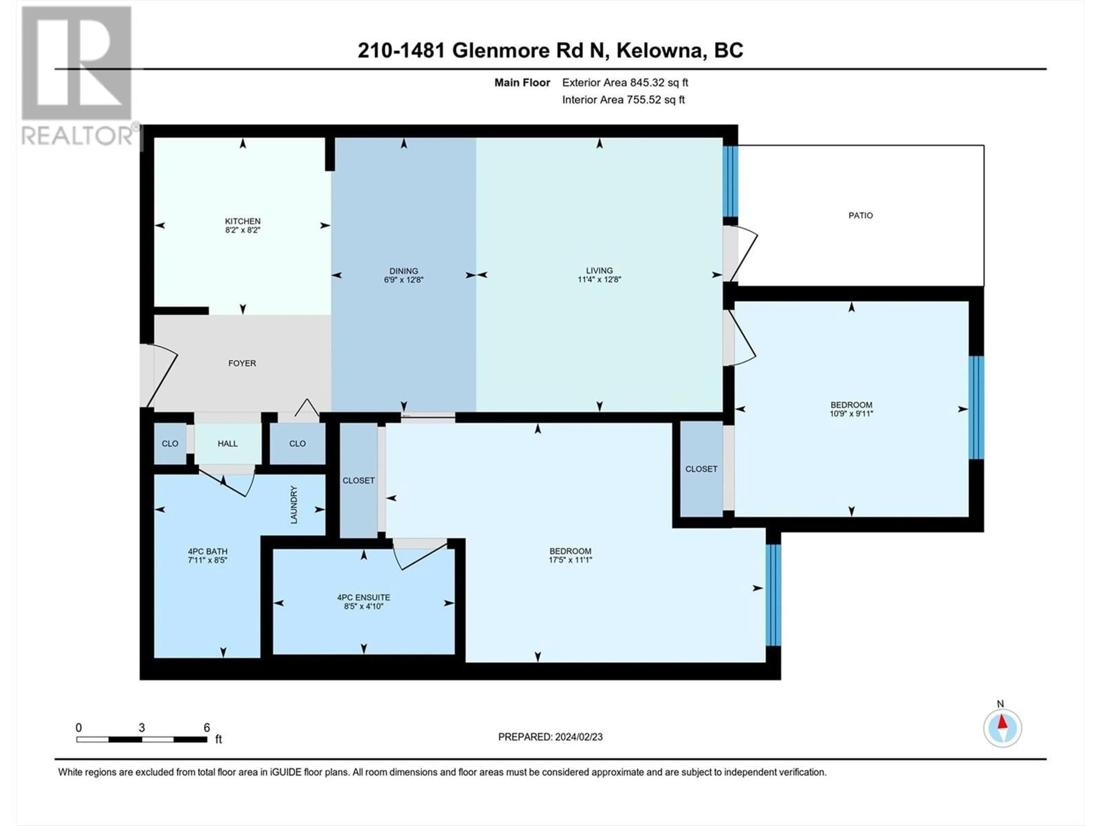 Floor plan for 1481 Glenmore Road N Unit# 210, Kelowna British Columbia V1V2C5