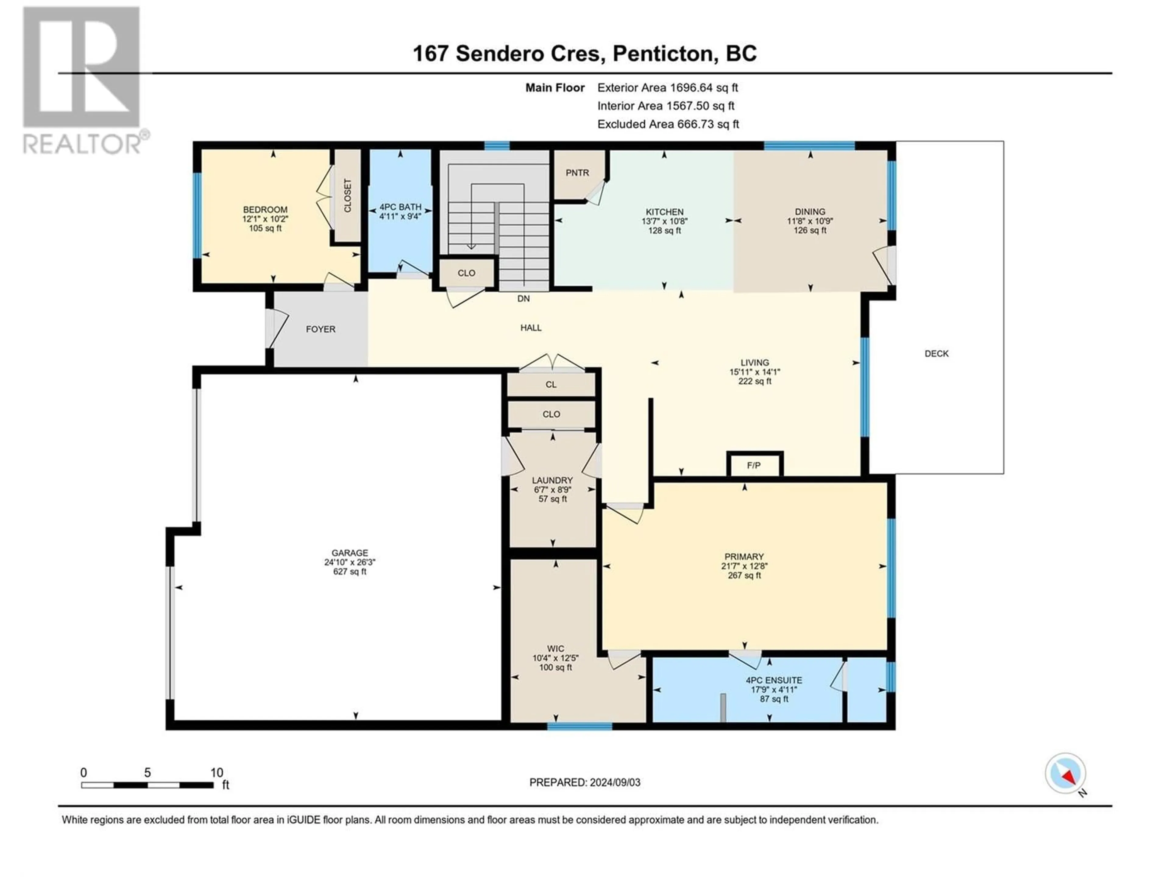 Floor plan for 167 Sendero Crescent, Penticton British Columbia V2A0C3