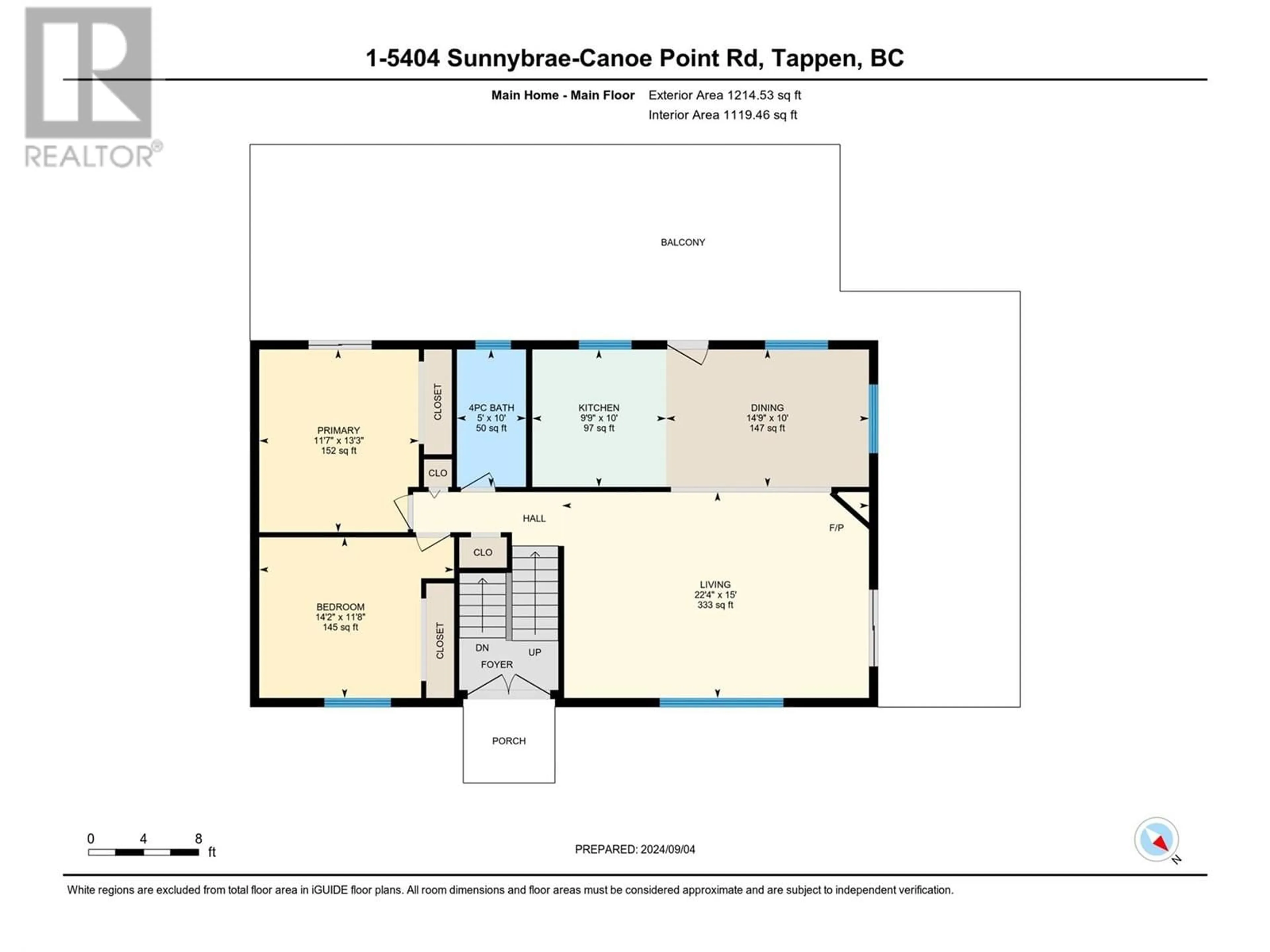 Floor plan for 1 - 5404 SUNNYBRAE CANOE PT ROAD, Tappen British Columbia V0E2X1