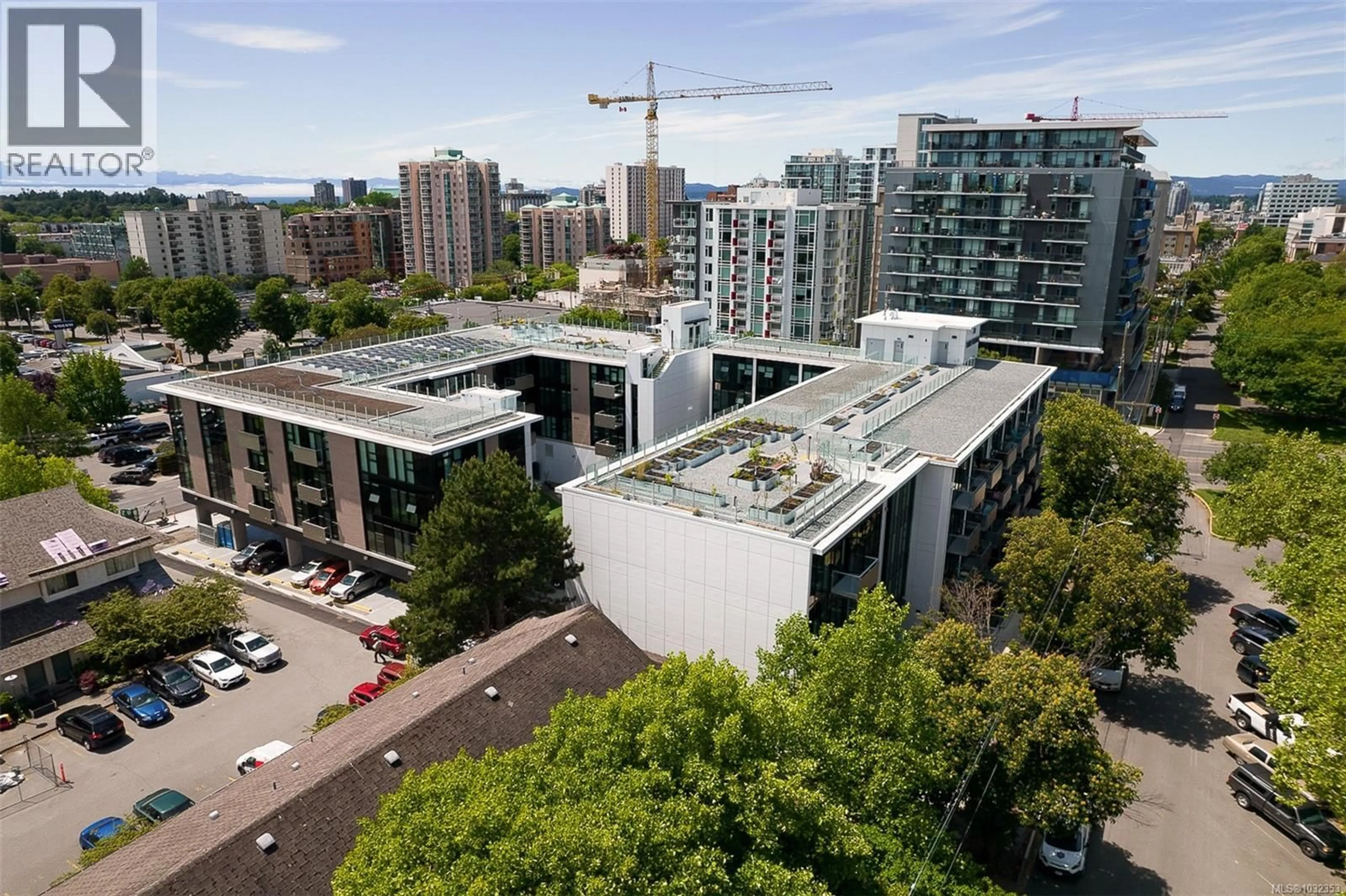 A pic from outside/outdoor area/front of a property/back of a property/a pic from drone, city buildings view from balcony for N309 - 1105 PANDORA AVENUE, Victoria British Columbia V8V3P9