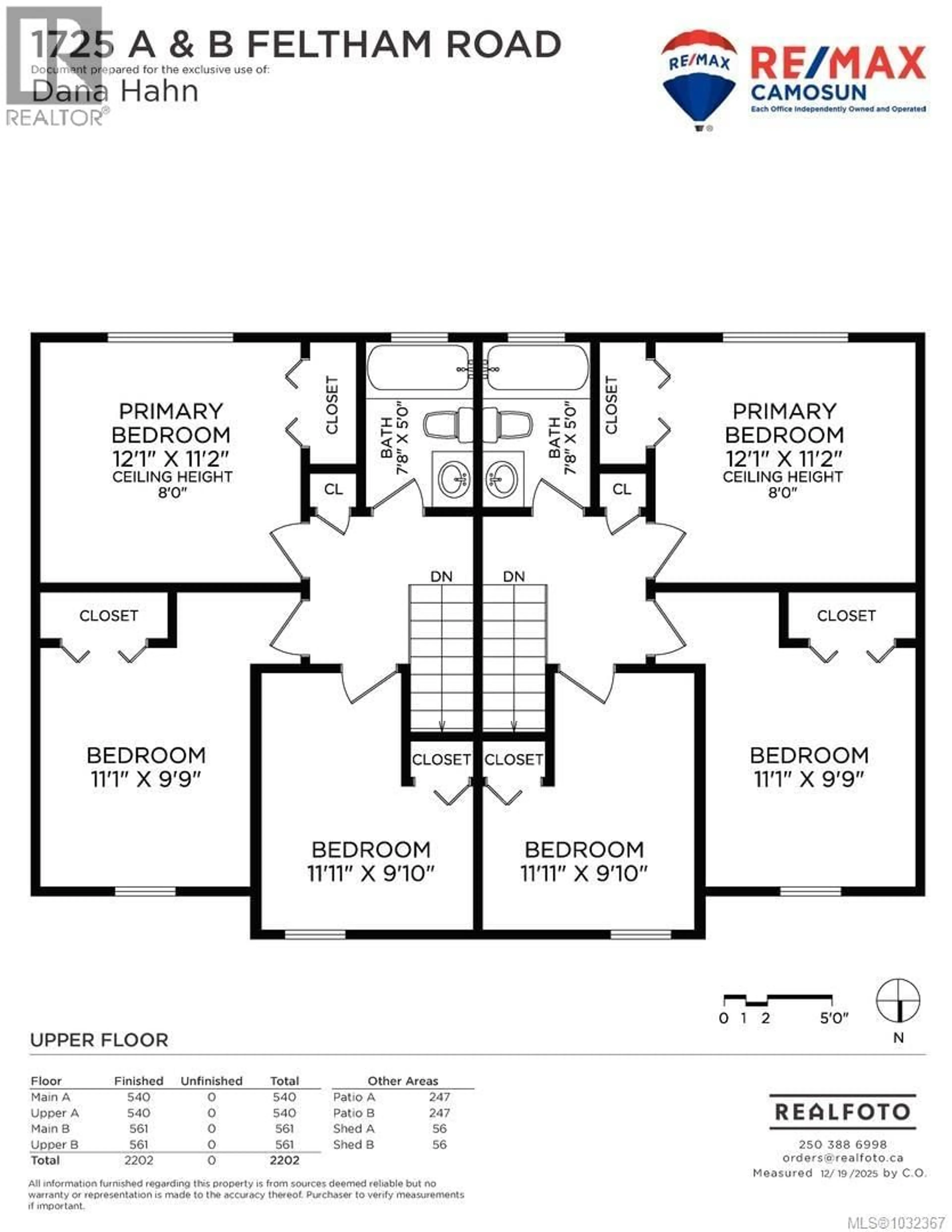 Floor plan for A & B - 1725 FELTHAM ROAD, Saanich British Columbia V8N6J5