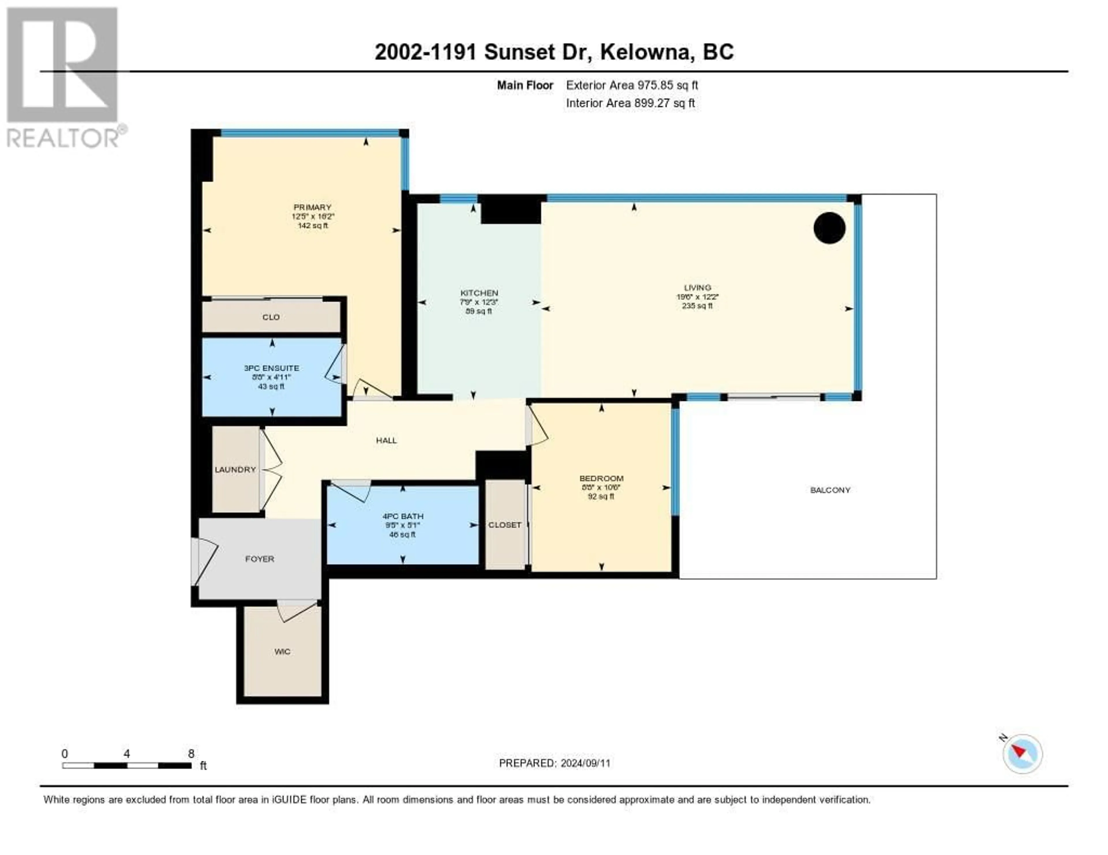 Floor plan for 1191 Sunset Drive Unit# 2002, Kelowna British Columbia V1Y0J4