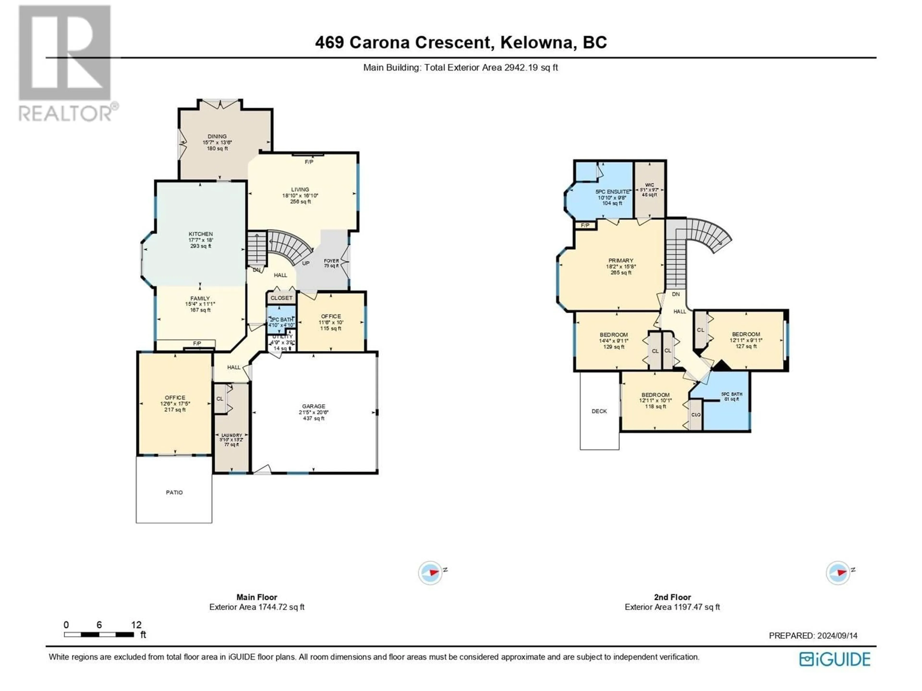 Floor plan for 469 Carona Crescent, Kelowna British Columbia V1W3C6