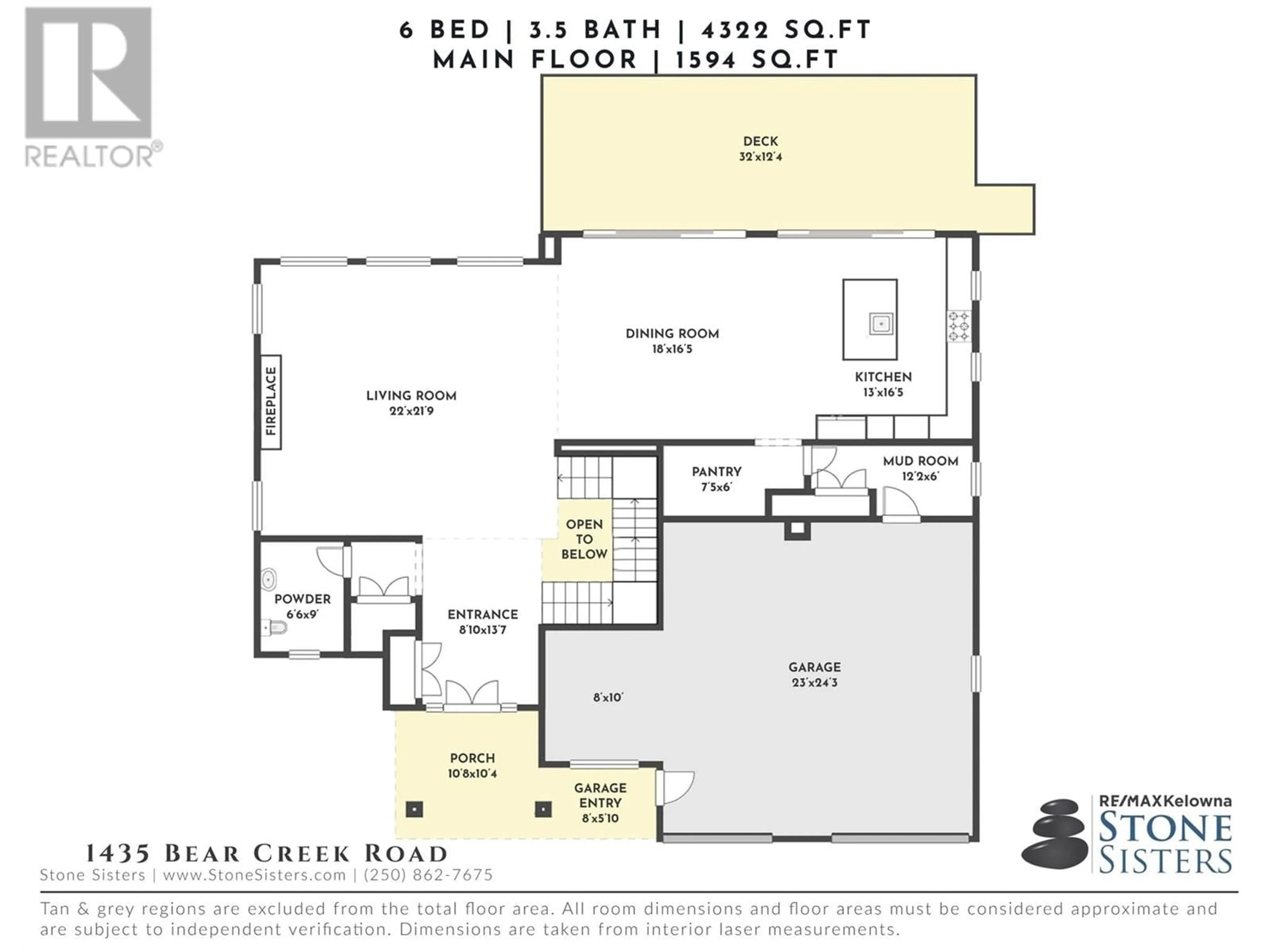 Floor plan for 1435 Bear Creek Road, West Kelowna British Columbia V1Z2S2