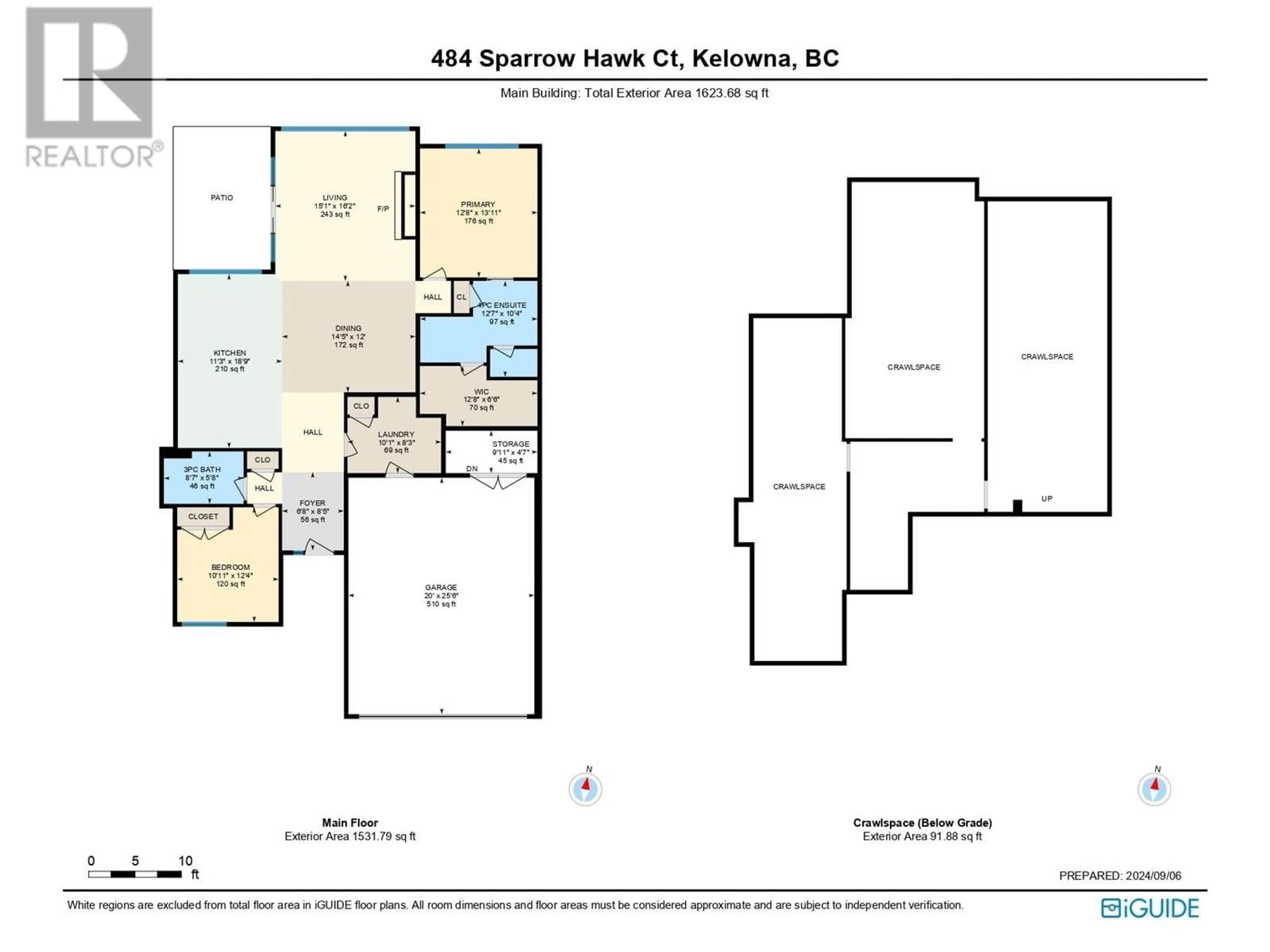 Floor plan for 484 Sparrow Hawk Court, Kelowna British Columbia V1W0A6