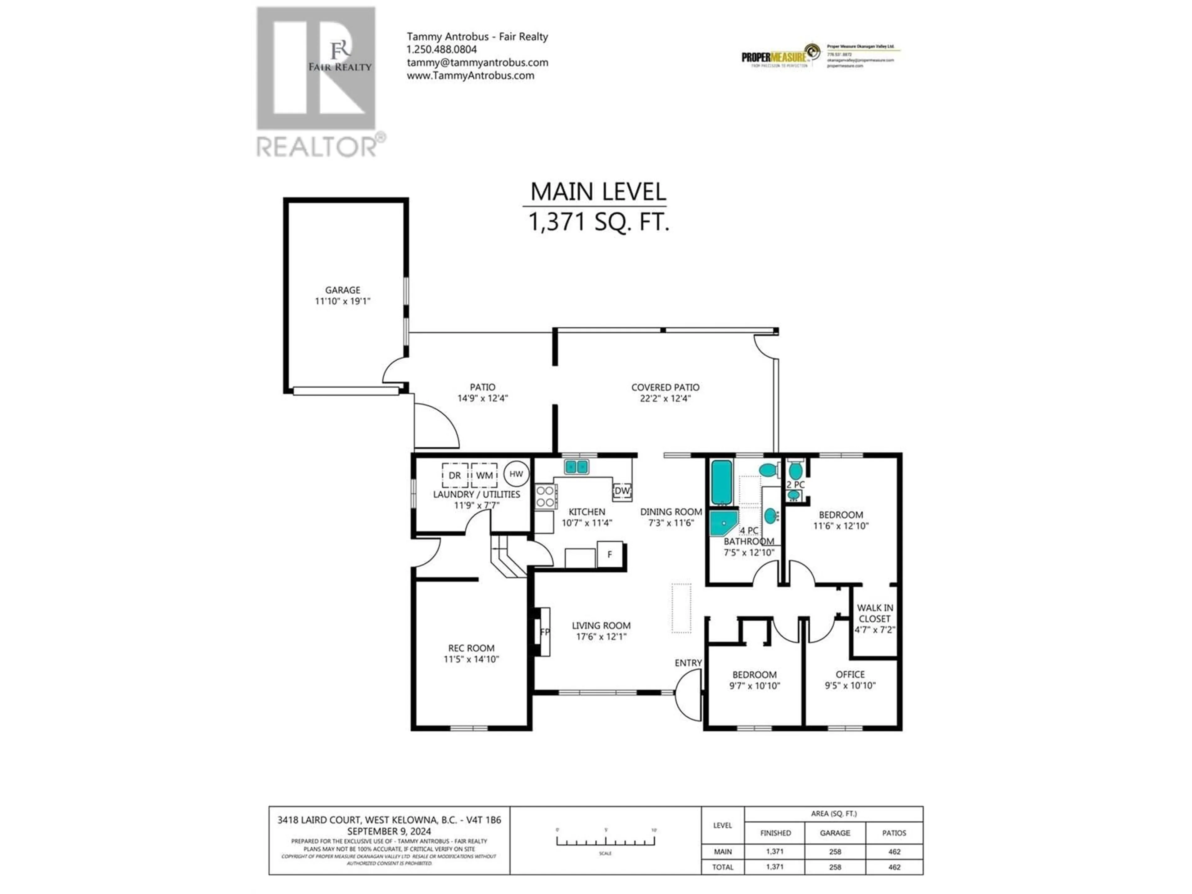 Floor plan for 3418 Liard Court, West Kelowna British Columbia V4T1B6