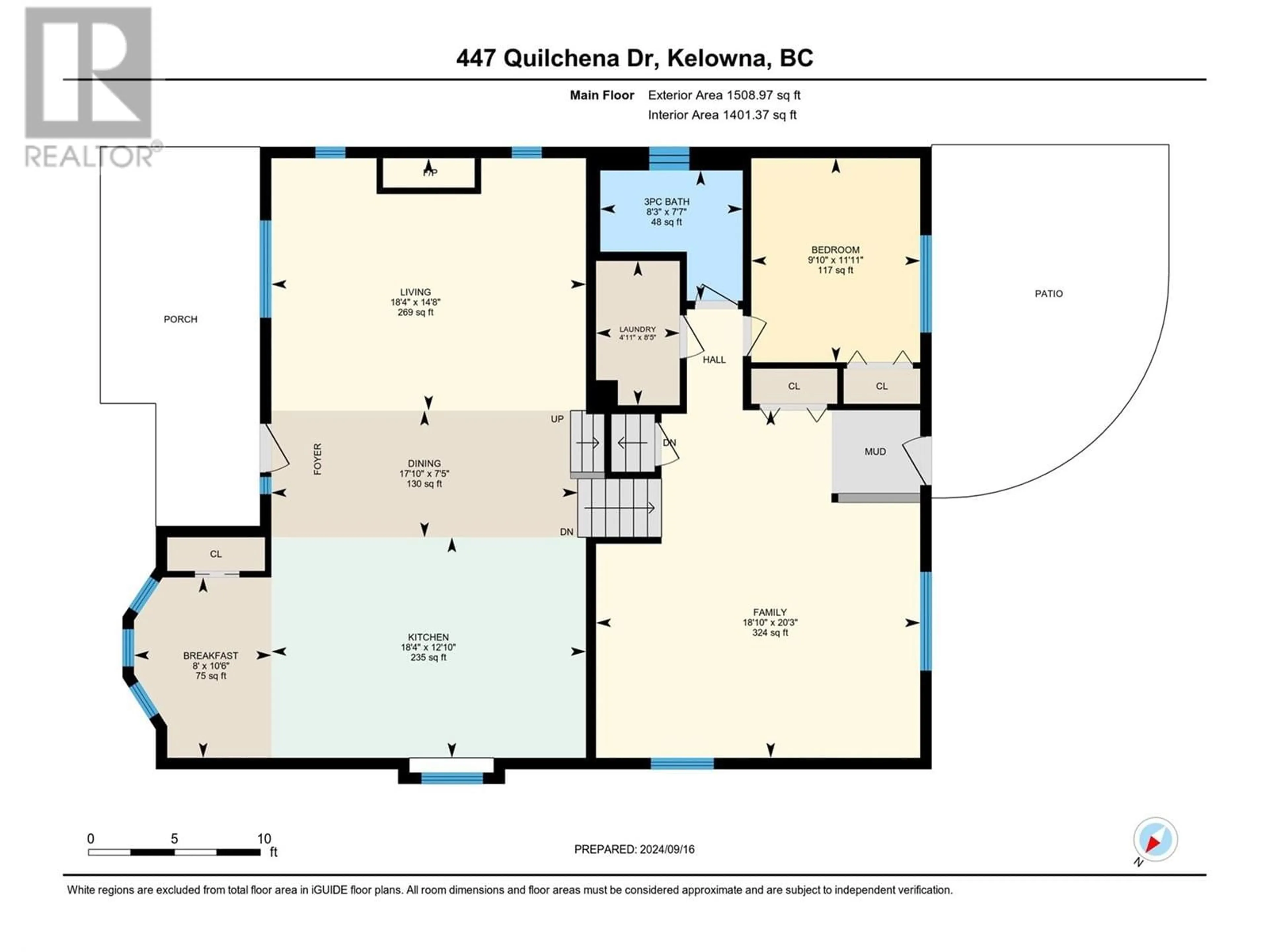 Floor plan for 447 Quilchena Drive, Kelowna British Columbia V1W4S8