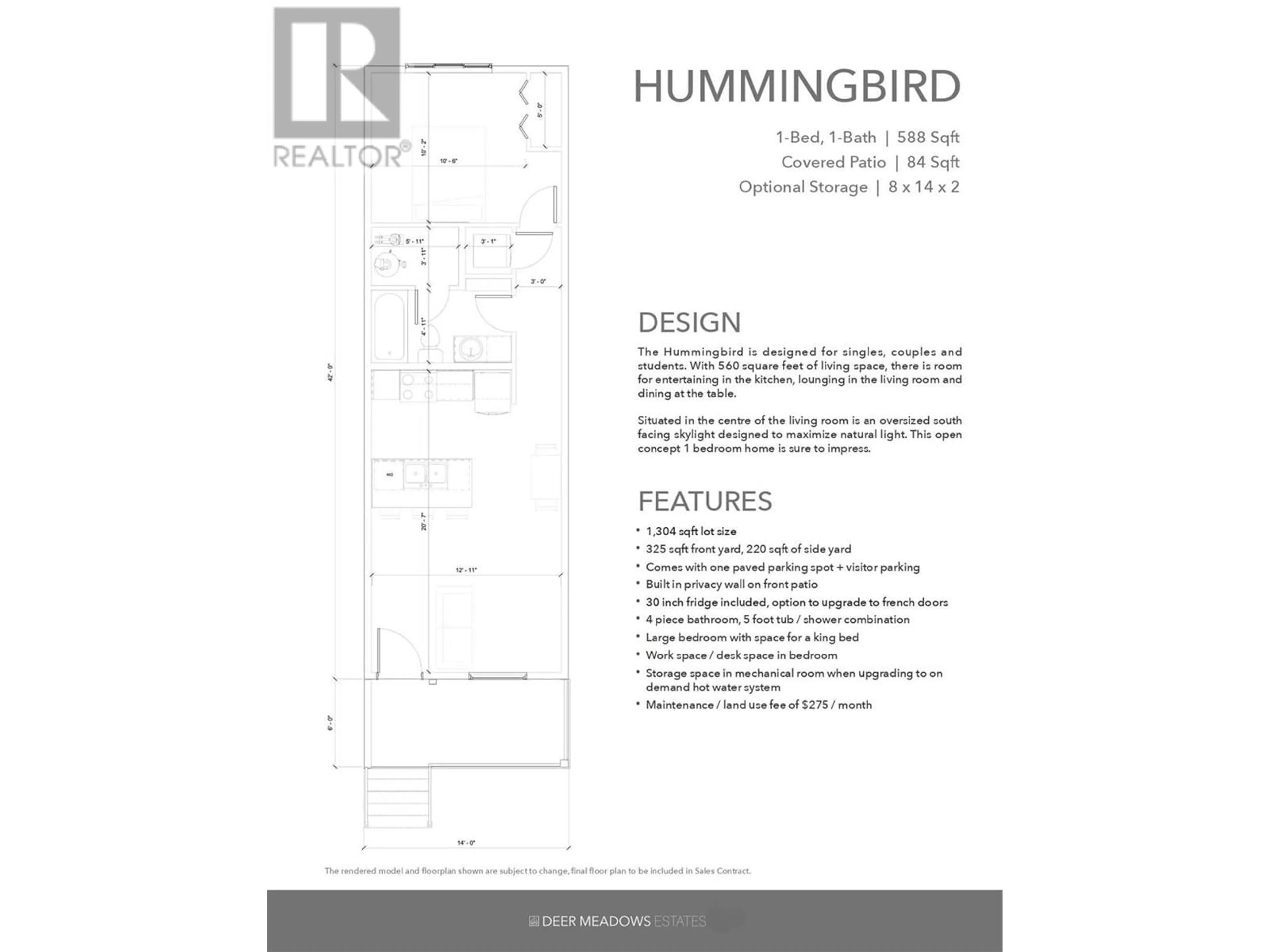 Floor plan for 166b - 8900 JIM BAILEY ROAD, Kelowna British Columbia V4V1E5