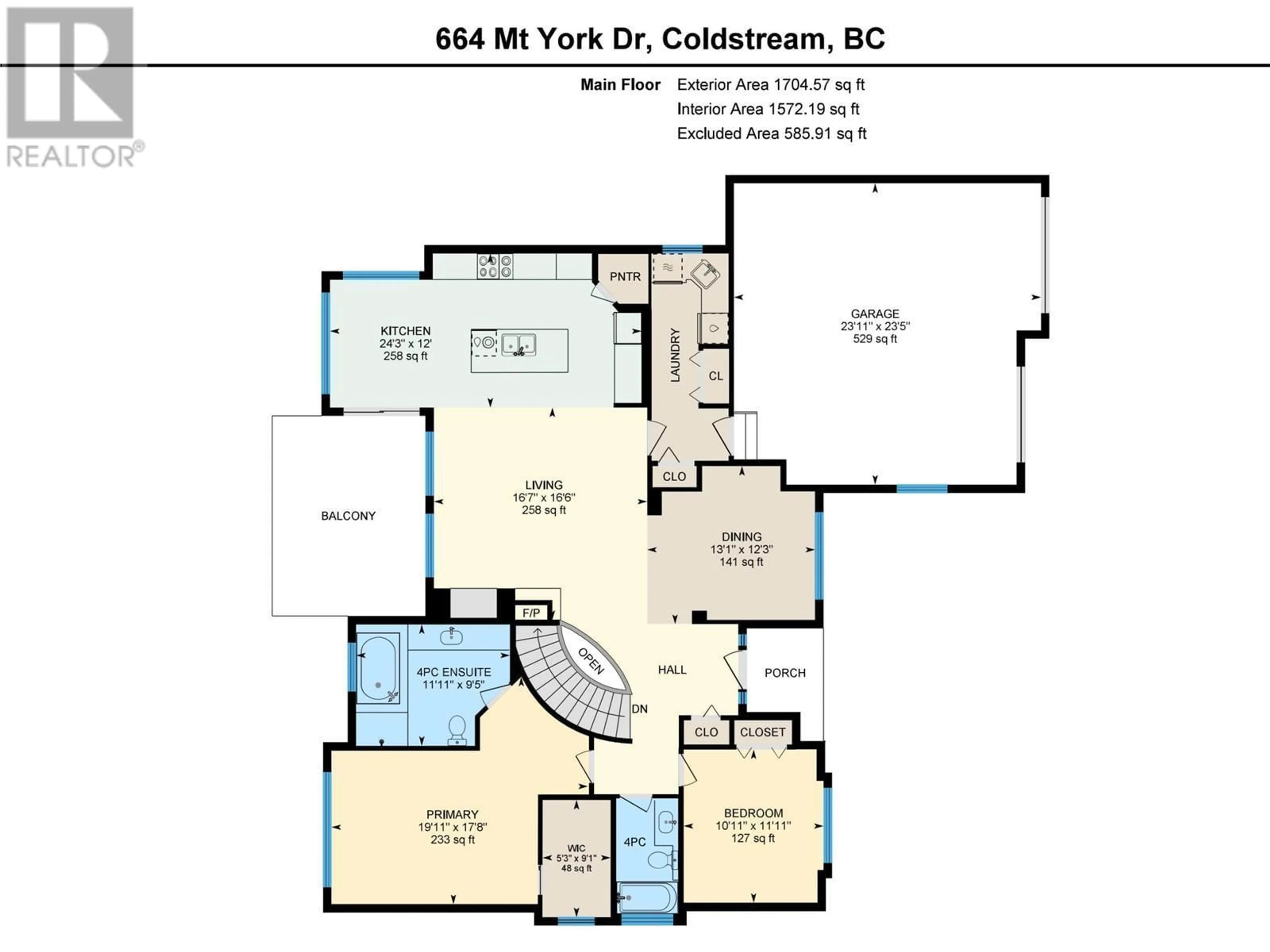 Floor plan for 664 Mt York Drive, Coldstream British Columbia V1B3X2