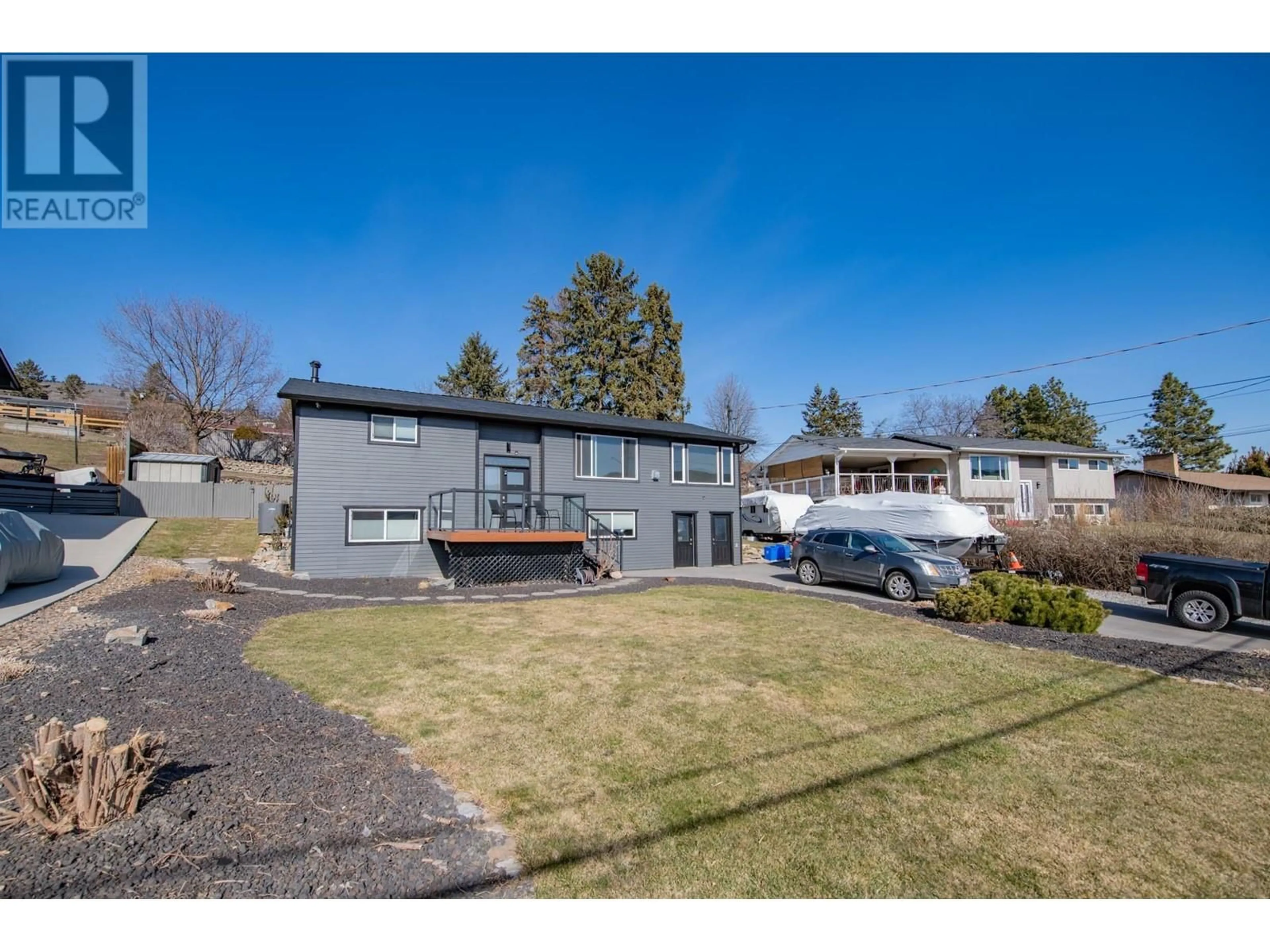 Frontside or backside of a home, the fenced backyard for 6611 Cameo Drive Lot# 16, Vernon British Columbia V1H1N6