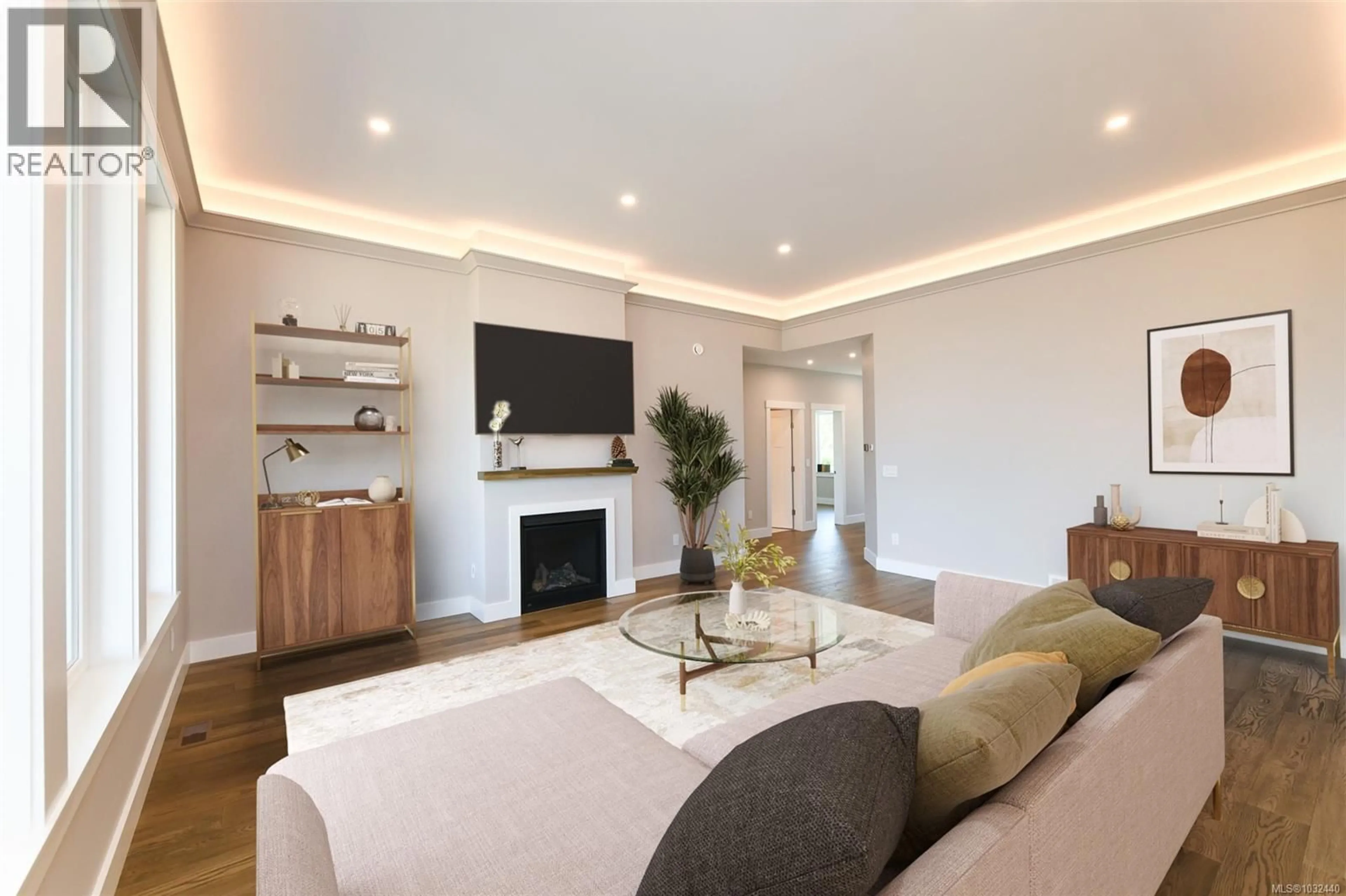 Living room with furniture, wood/laminate floor for 3400 RHYS ROAD, Courtenay British Columbia V9N0B7