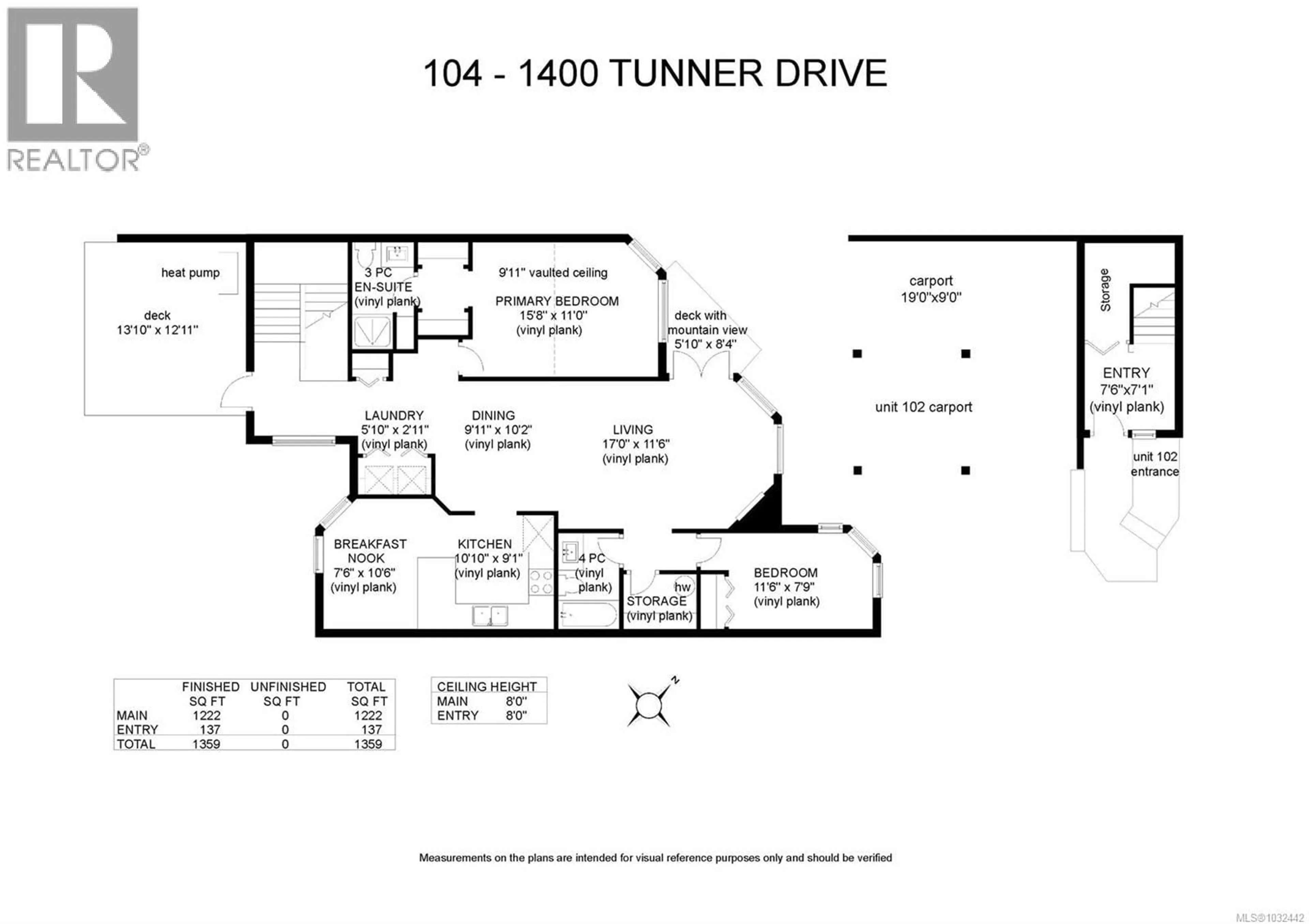 Floor plan for 104 - 1400 TUNNER DRIVE, Courtenay British Columbia V9N8S2