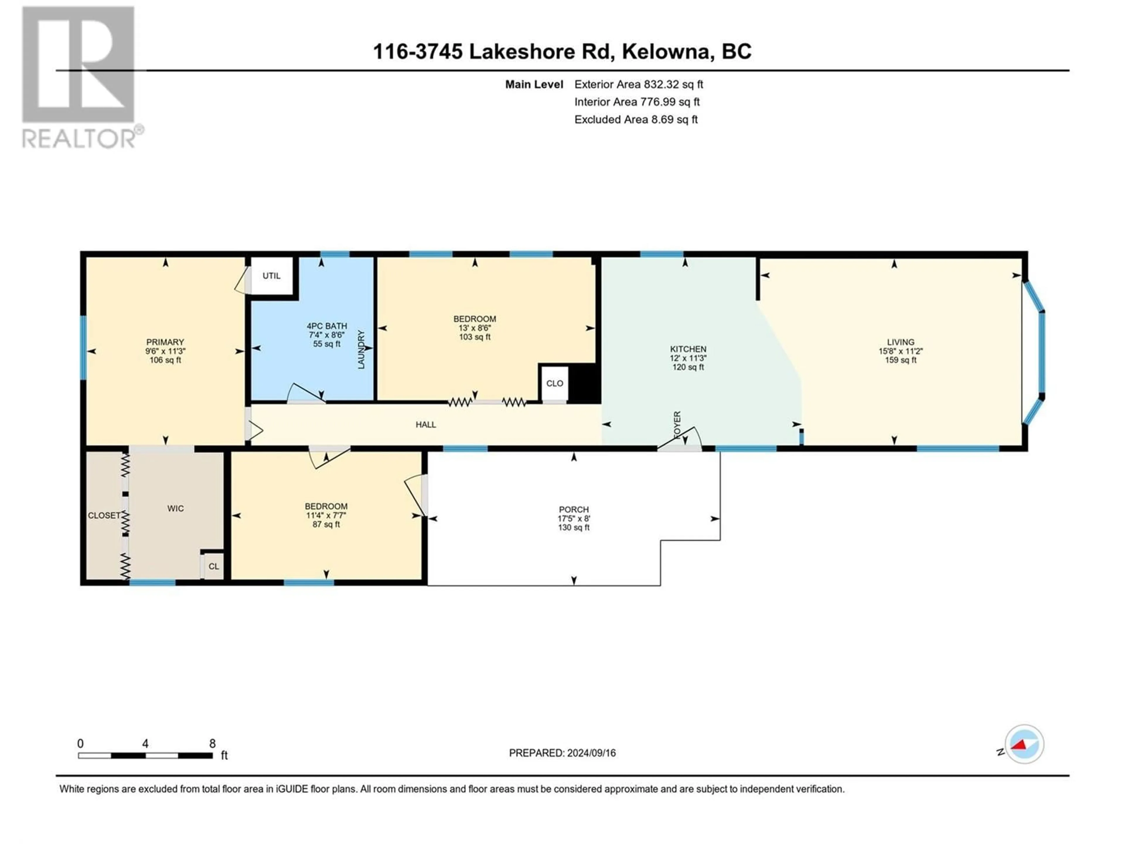 Floor plan for 3745 Lakeshore Road Unit# 116, Kelowna British Columbia V1W3K4