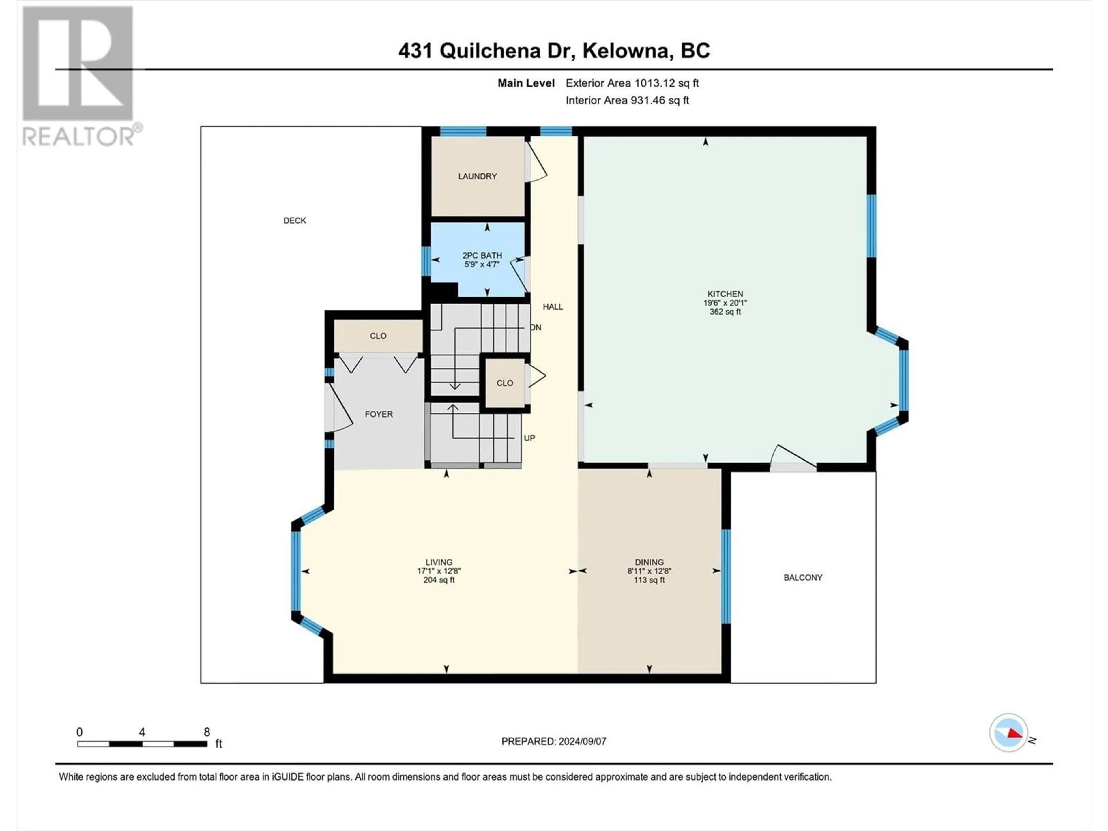 Floor plan for 431 Quilchena Drive, Kelowna British Columbia V1W4T7