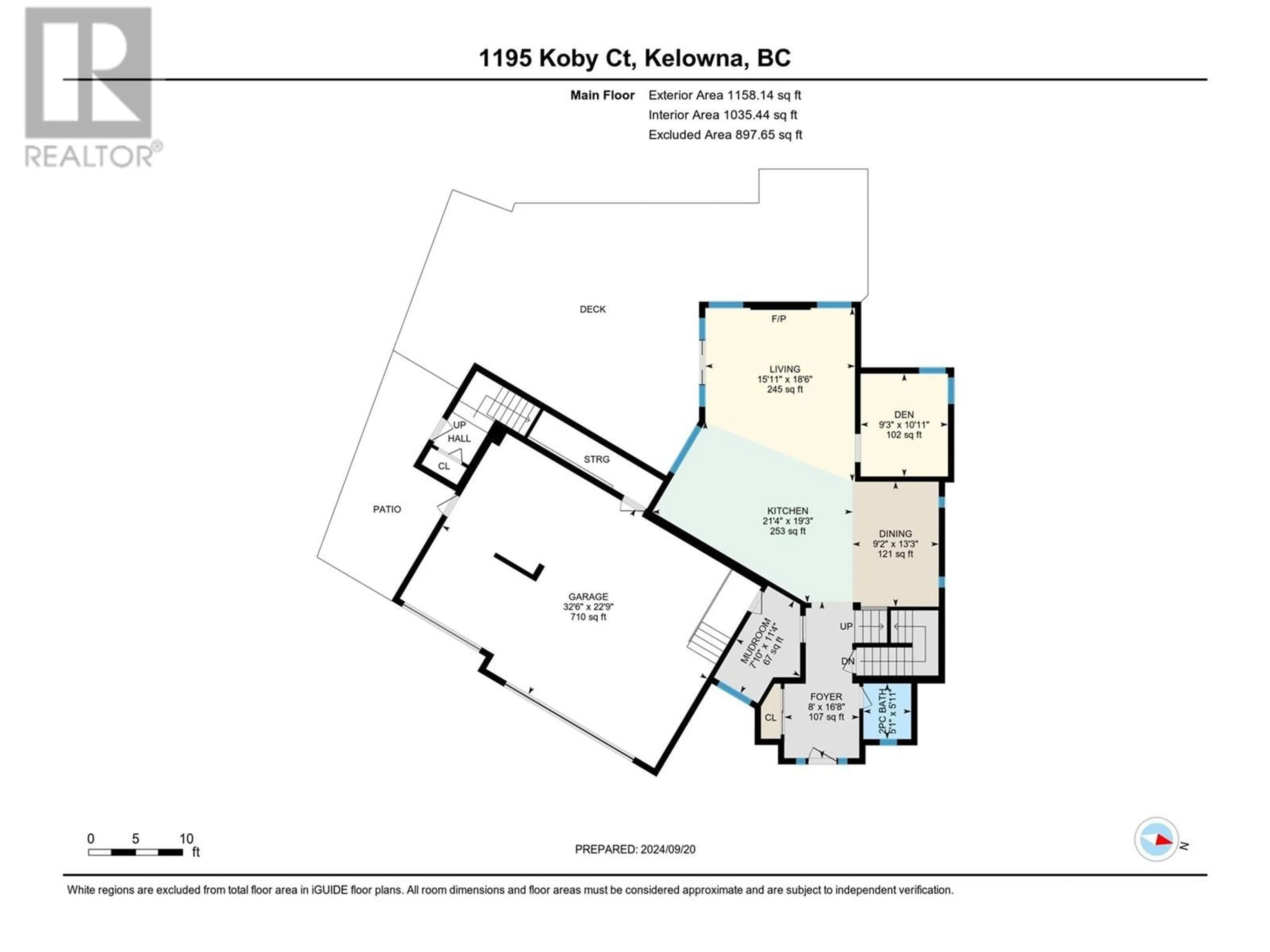 Floor plan for 1195 Koby Court, Kelowna British Columbia V1Y9J9