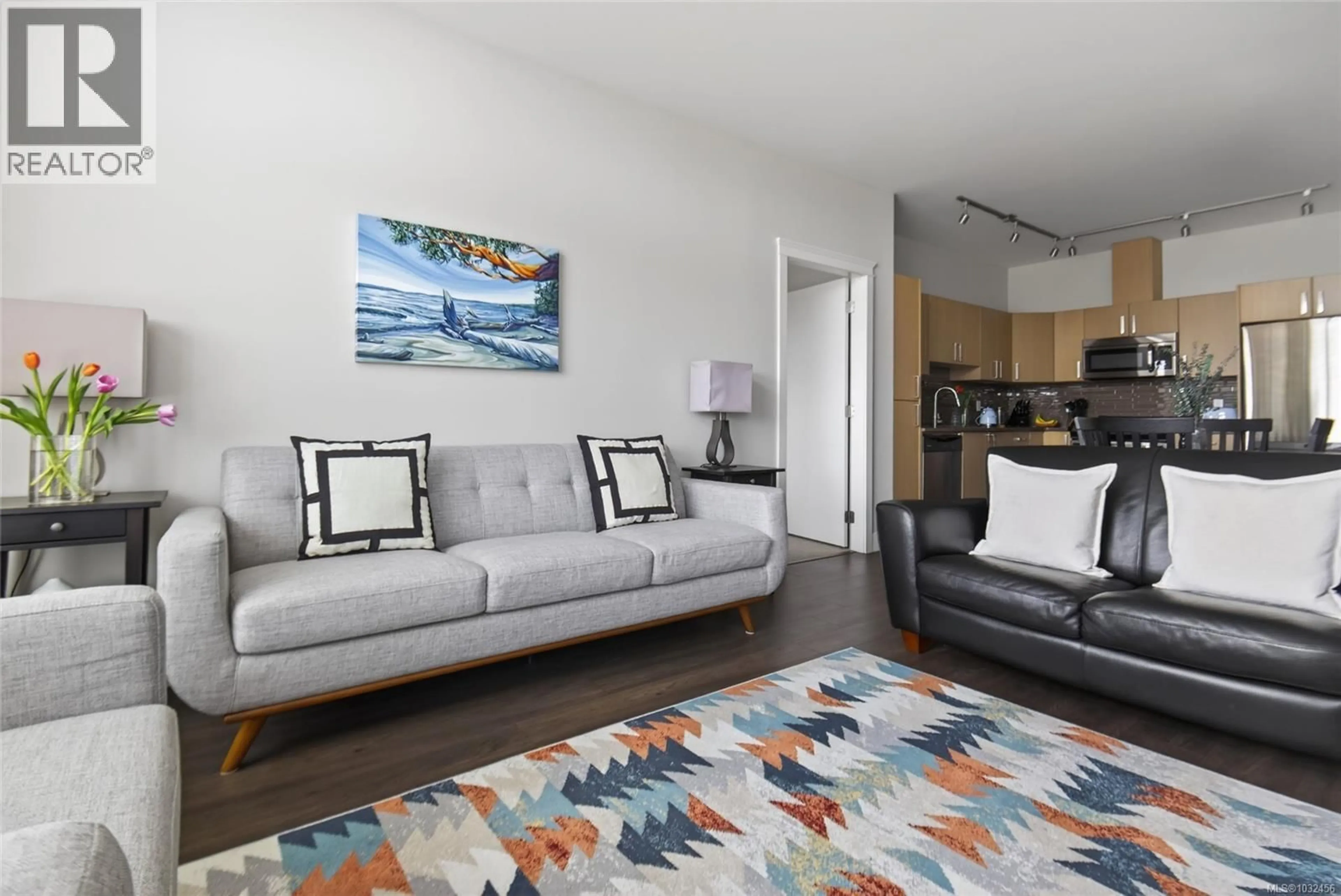 Living room with furniture, carpet floor for 410 - 1900 WATKISS WAY, View Royal British Columbia V9B0S8