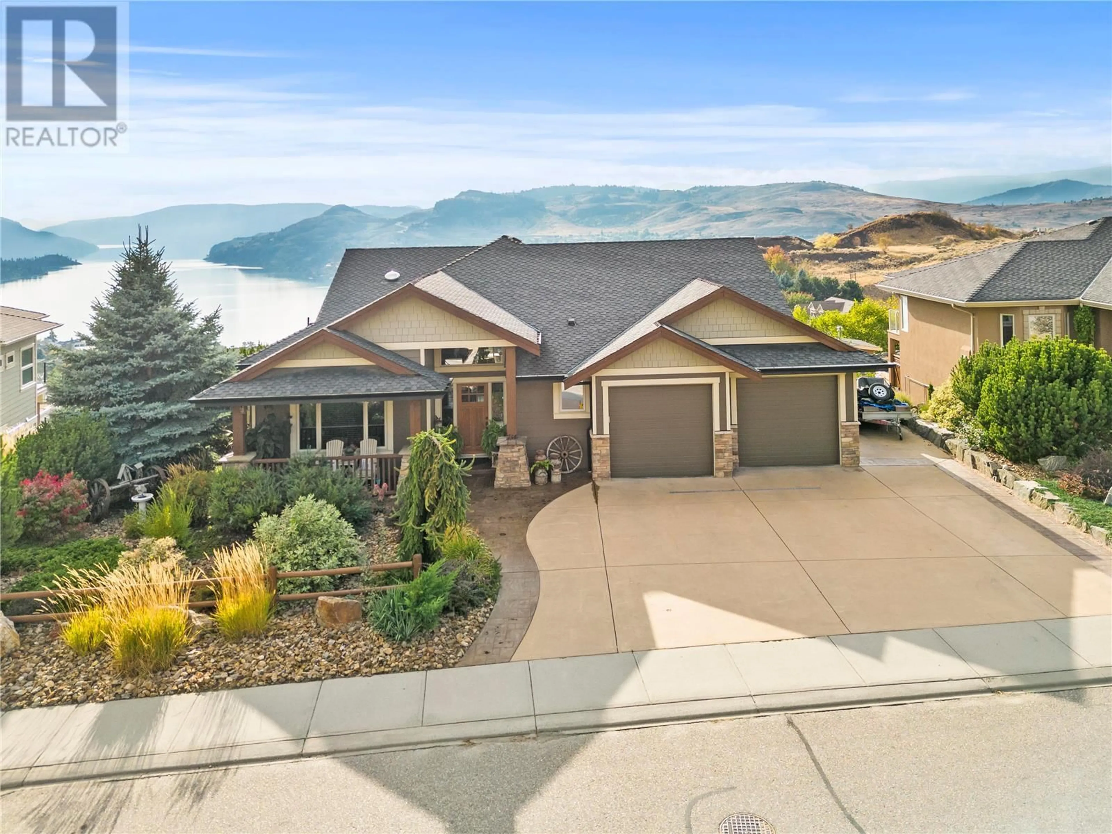 A pic from outside/outdoor area/front of a property/back of a property/a pic from drone, mountain view for 734 MT IDA DRIVE, Coldstream British Columbia V1B3Z6