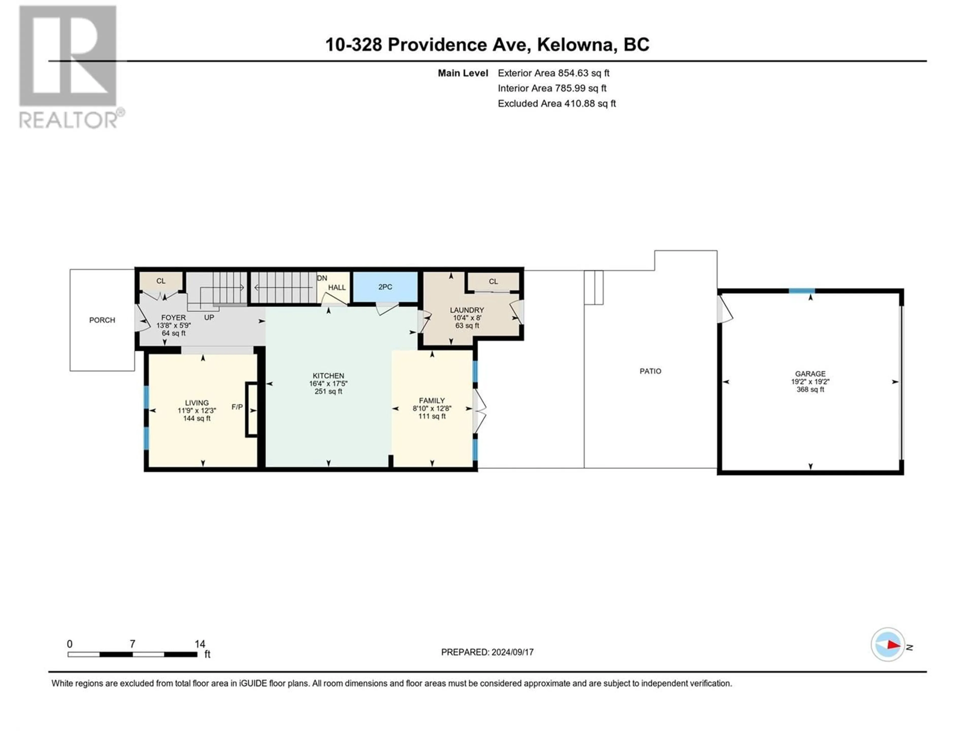 Floor plan for 328 Providence Avenue Unit# 10, Kelowna British Columbia V1W5A5