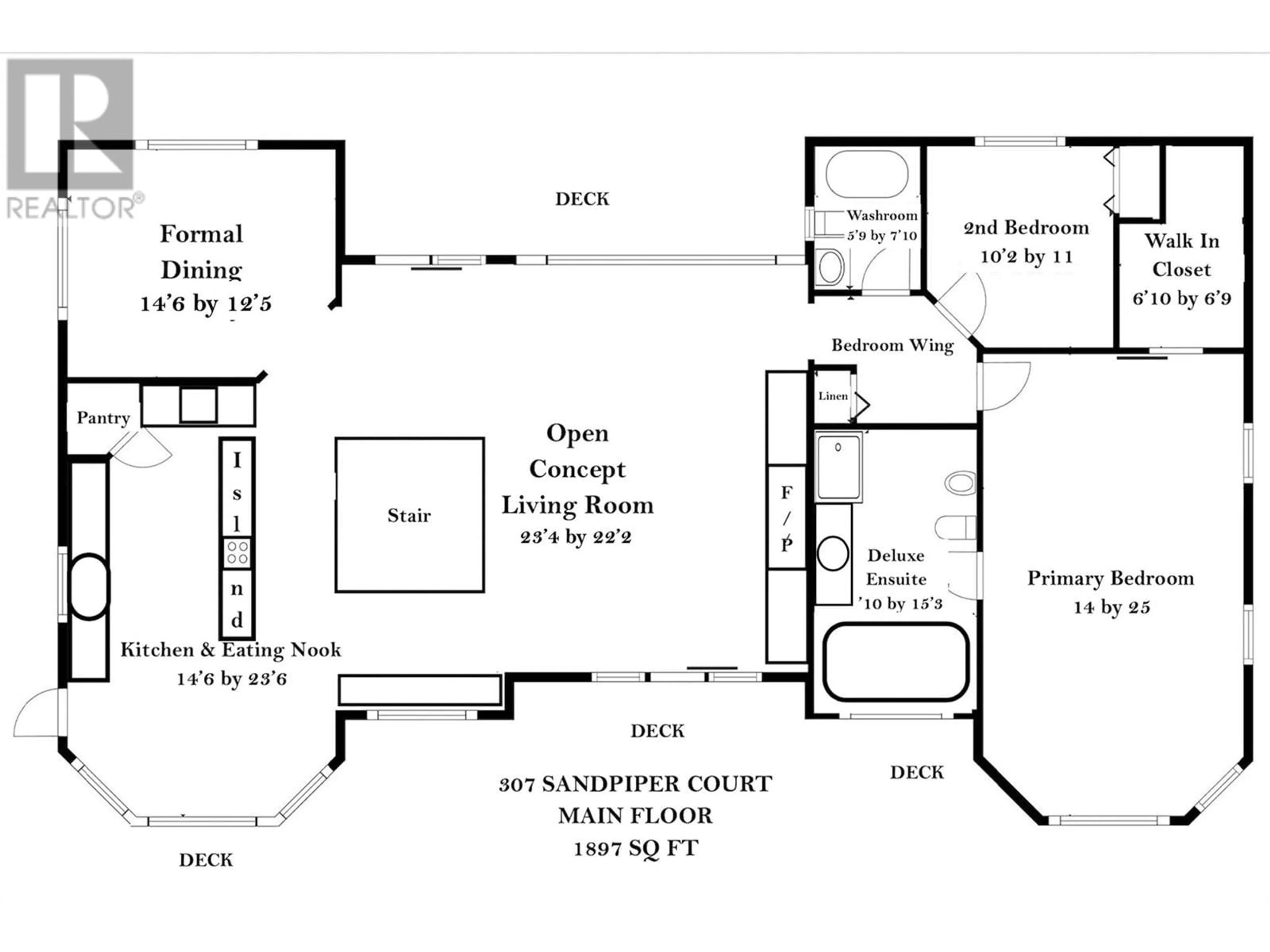 Floor plan for 307 Sandpiper Court, Kelowna British Columbia V1W4K7