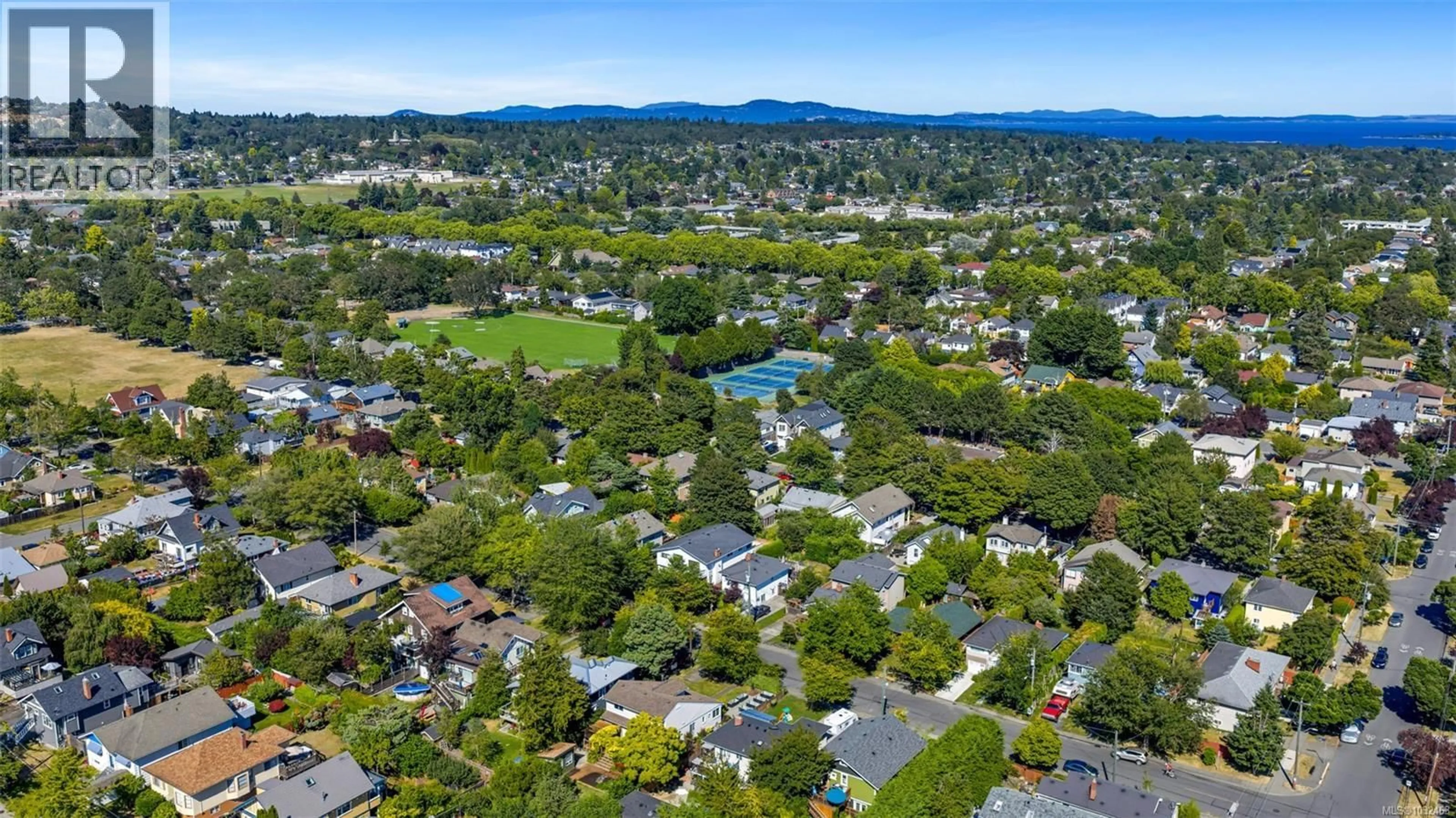 A pic from outside/outdoor area/front of a property/back of a property/a pic from drone, mountain view for 2624 FORBES STREET, Victoria British Columbia V8R4C1