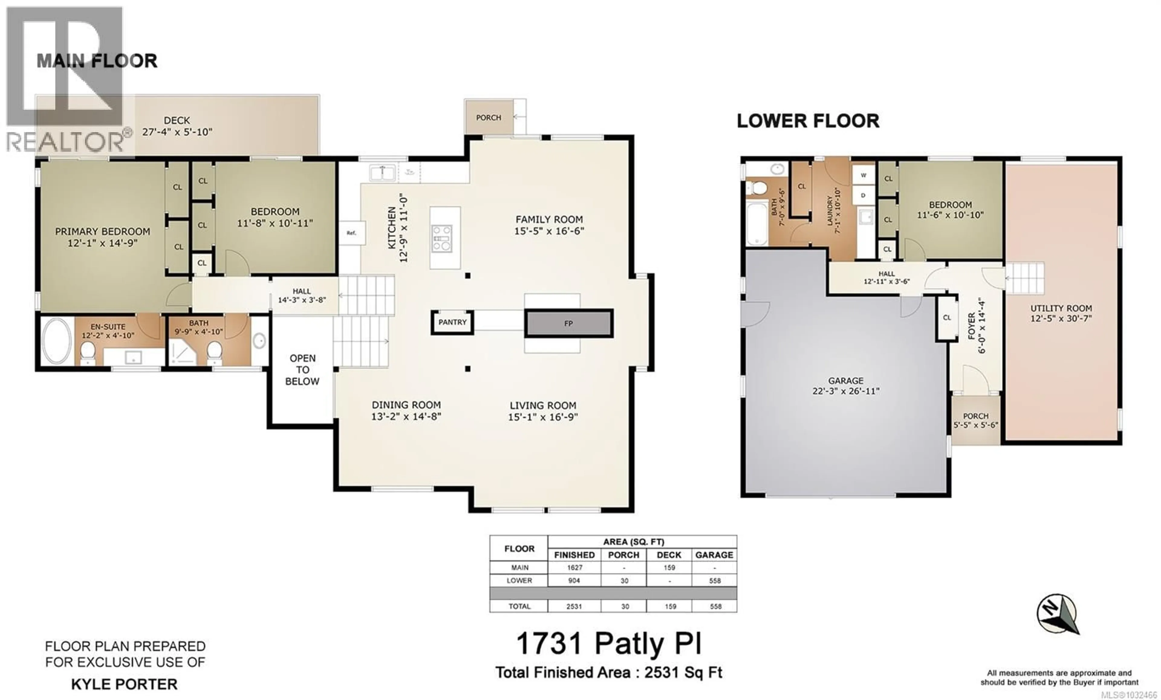 Floor plan for 1731 PATLY PLACE, Victoria British Columbia V8S5J5